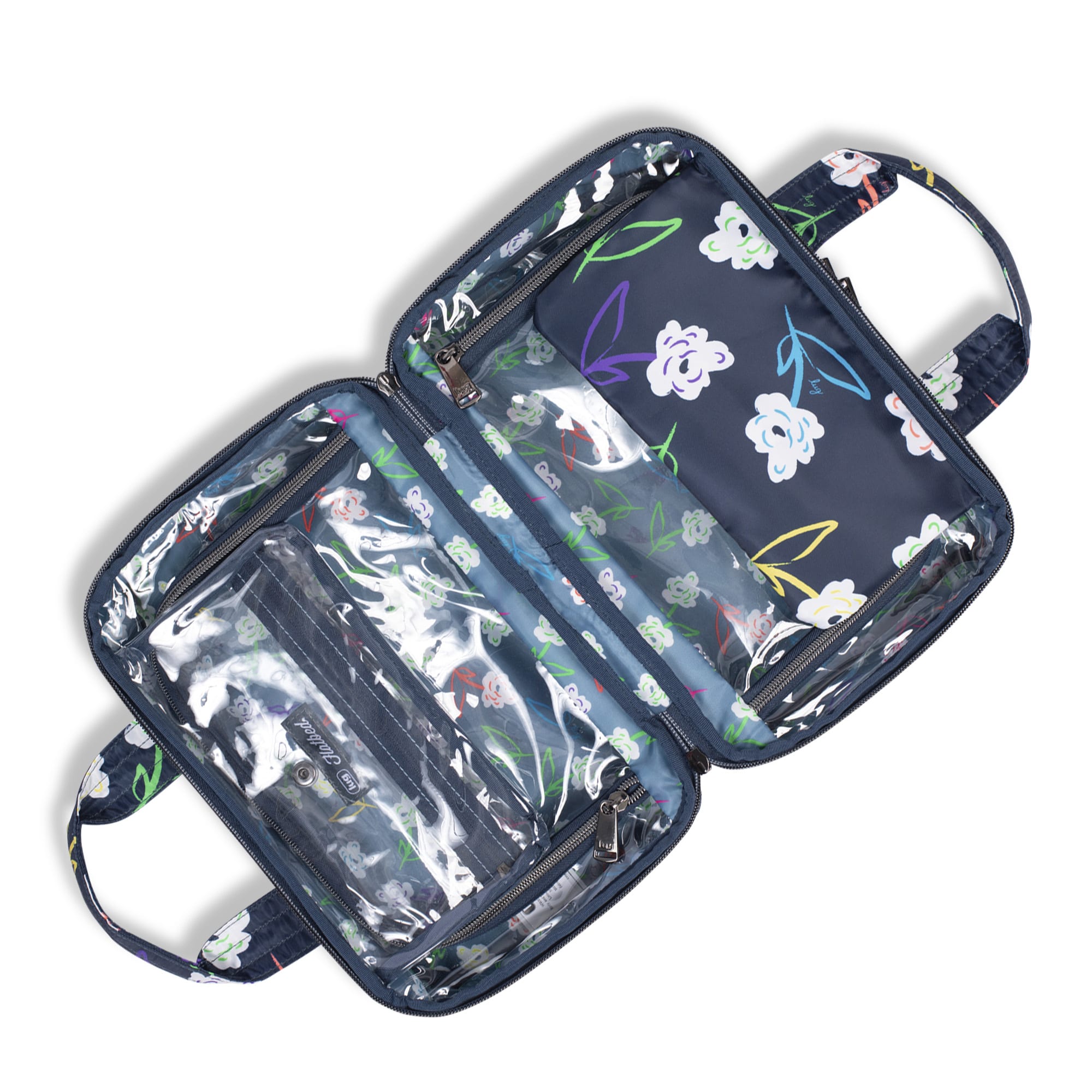 Flatbed Deluxe Cosmetic Case - BRIGHT FLORAL - Flatbed_BrightFloral_05