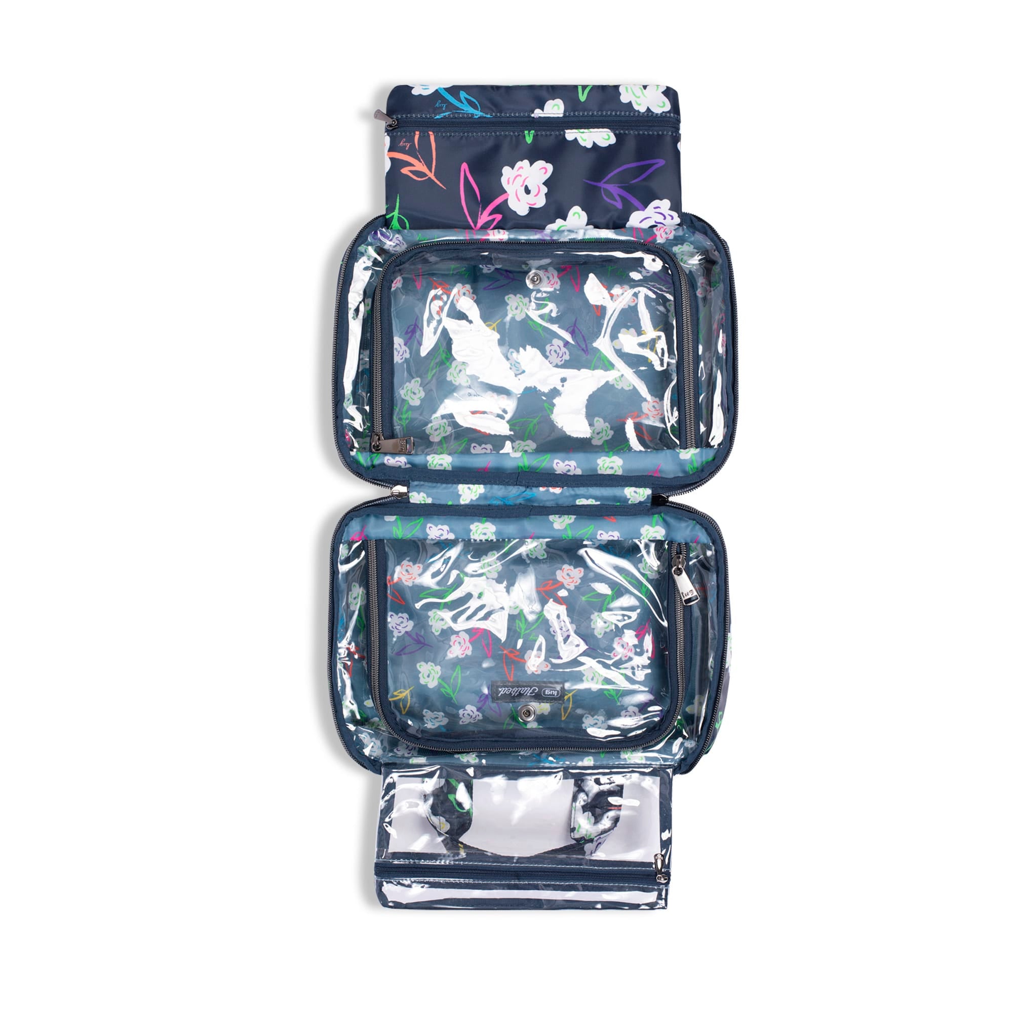 Flatbed Deluxe Cosmetic Case - BRIGHT FLORAL - Flatbed_BrightFloral_05_01