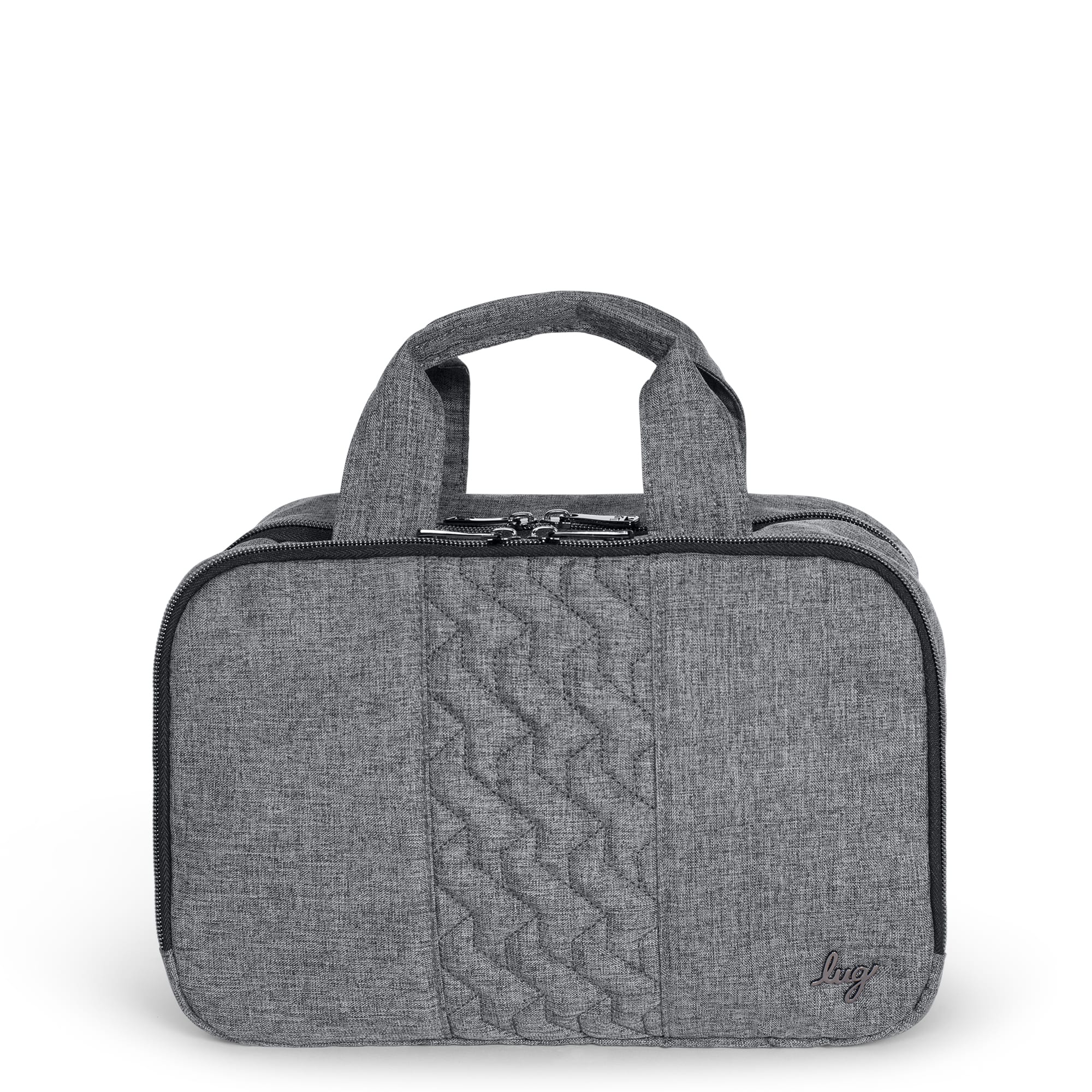 Flatbed Deluxe Cosmetic Case - HEATHER GREY - Flatbed_HeatherGrey_01