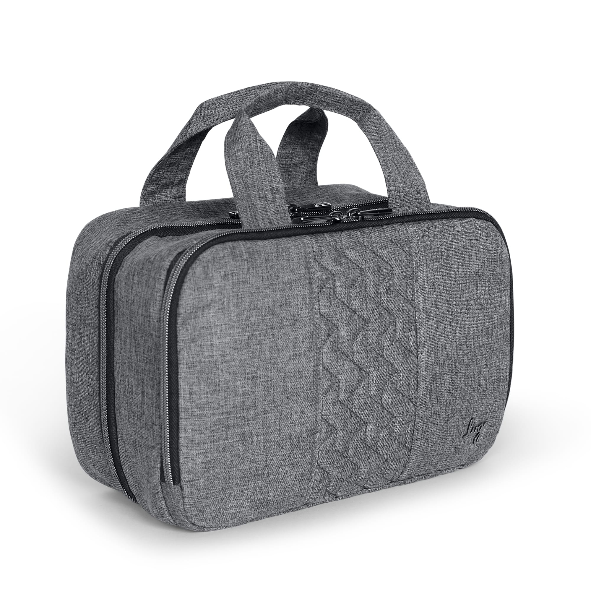 Flatbed Deluxe Cosmetic Case - HEATHER GREY - Flatbed_HeatherGrey_02
