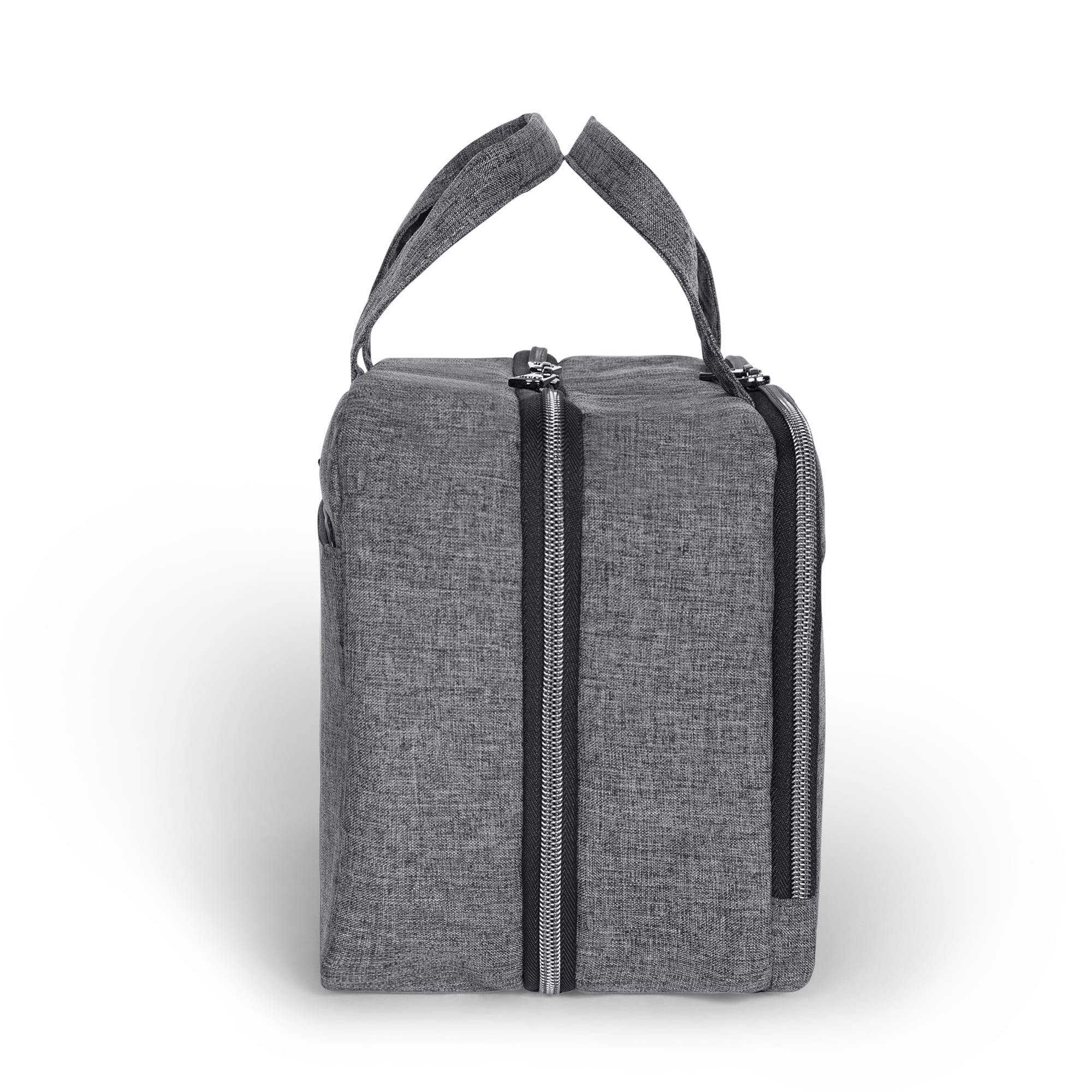 Flatbed Deluxe Cosmetic Case - HEATHER GREY - Flatbed_HeatherGrey_03