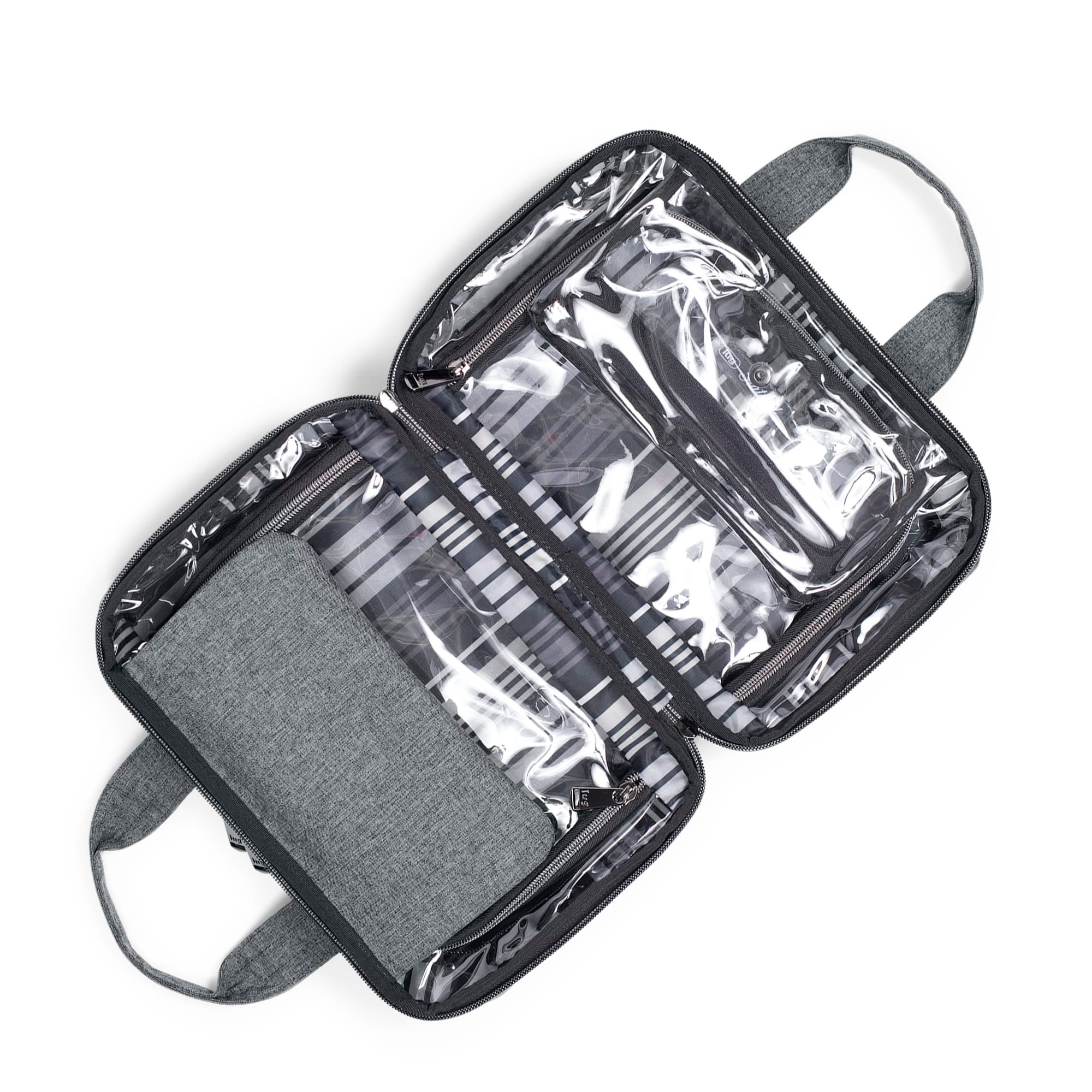 Flatbed Deluxe Cosmetic Case - HEATHER GREY - Flatbed_HeatherGrey_05_01