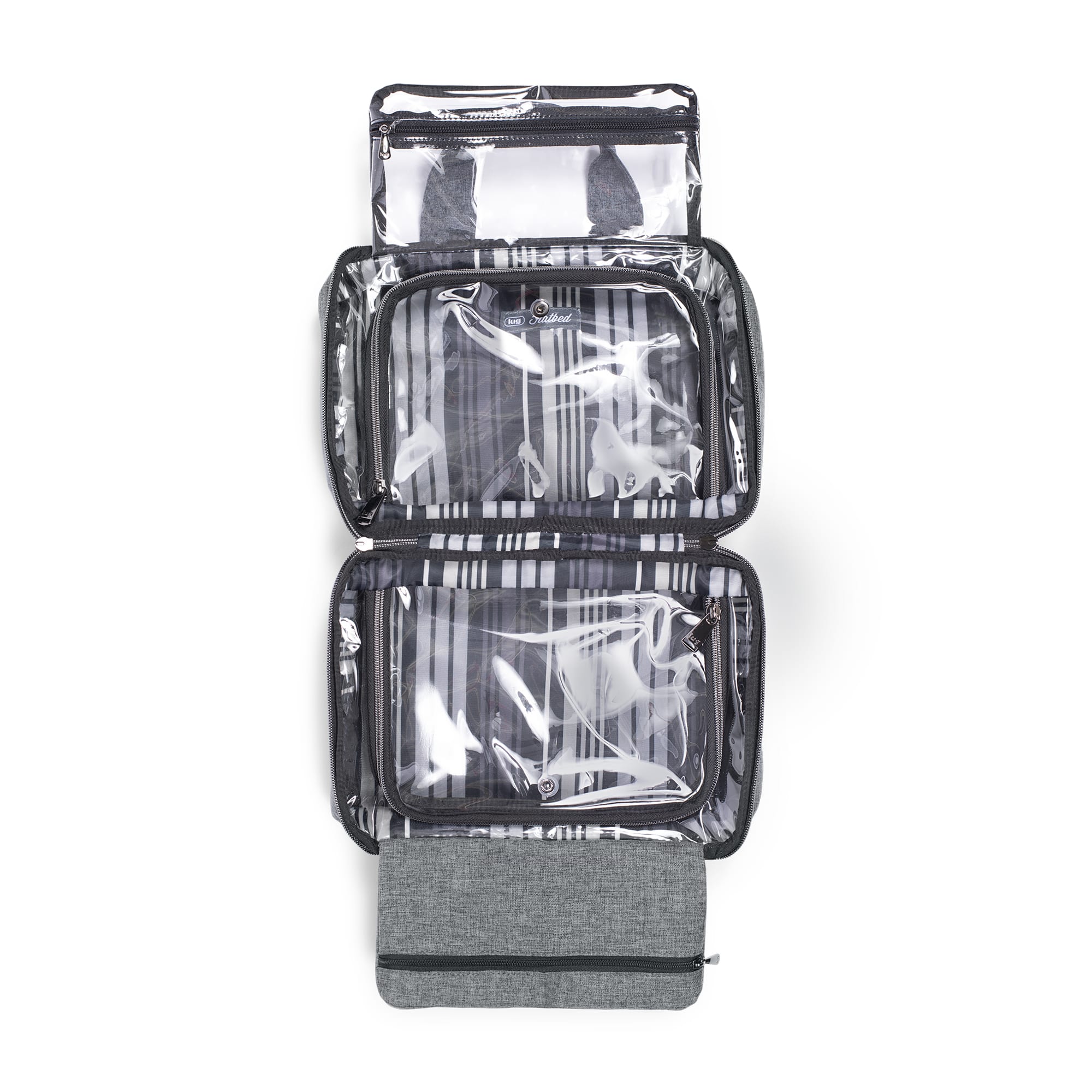 Flatbed Deluxe Cosmetic Case - HEATHER GREY - Flatbed_HeatherGrey_05_02