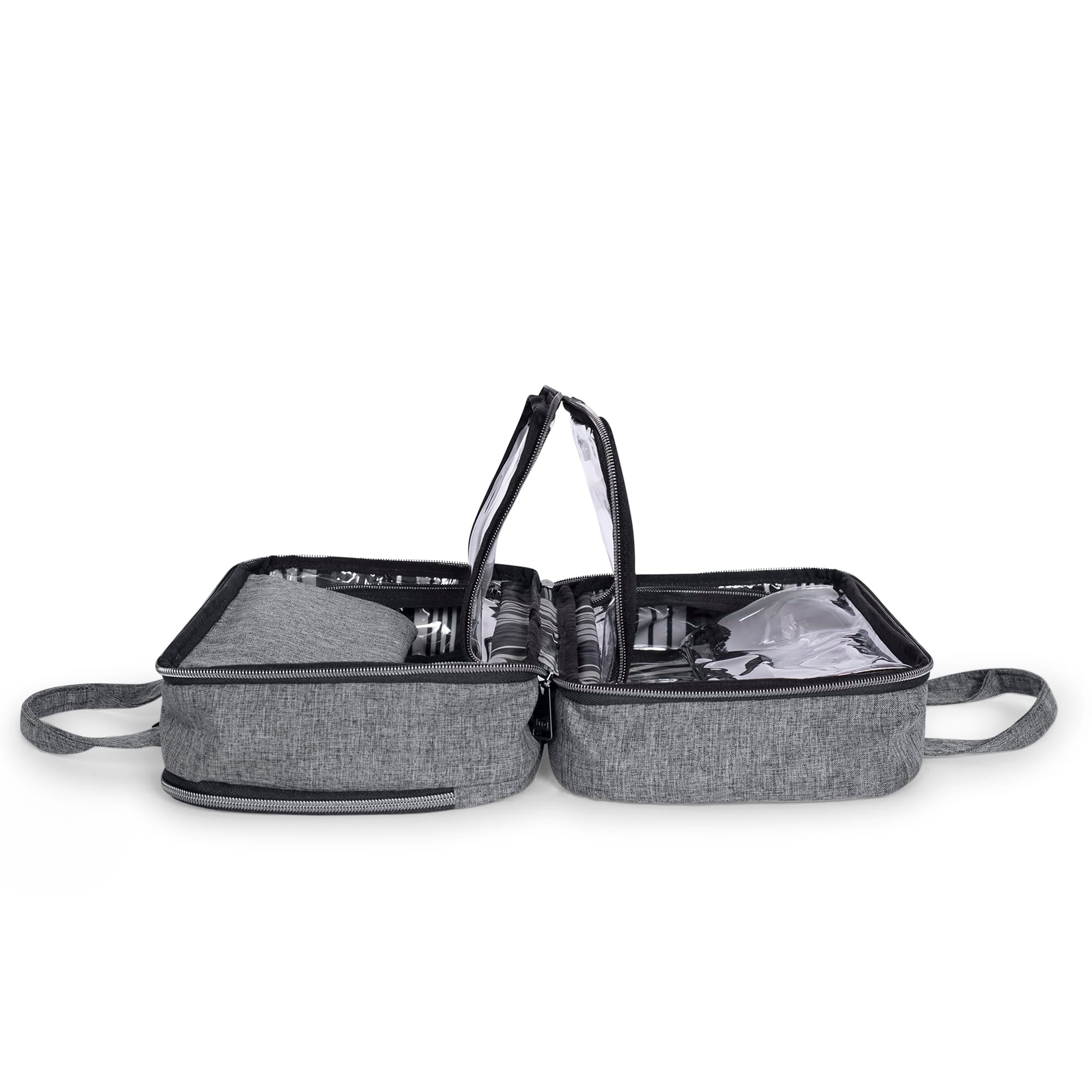 Flatbed Deluxe Cosmetic Case - HEATHER GREY - Flatbed_HeatherGrey_05_03