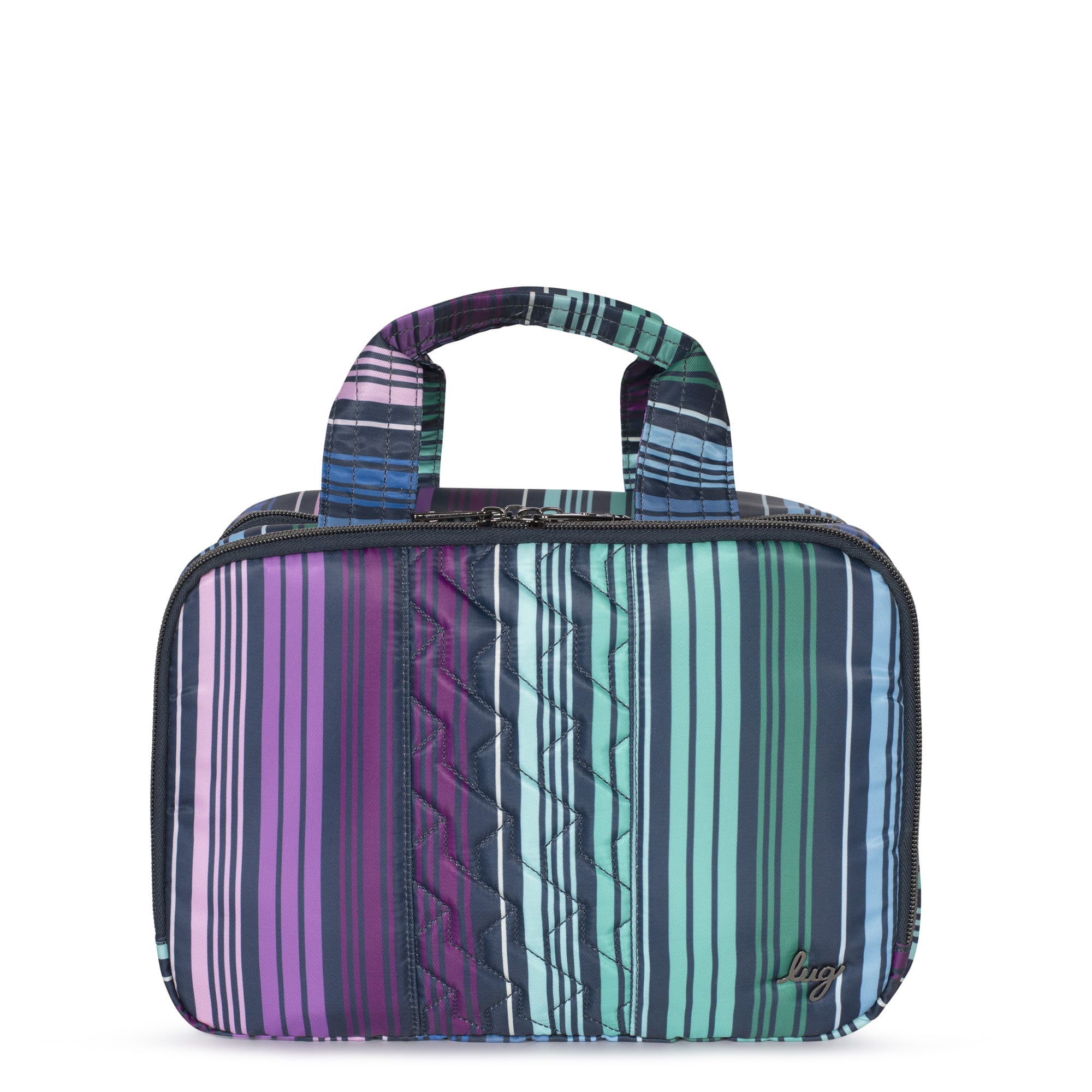 Flatbed Deluxe Cosmetic Case - LOVE STRIPE MULTI - Flatbed_LoveStraps_01