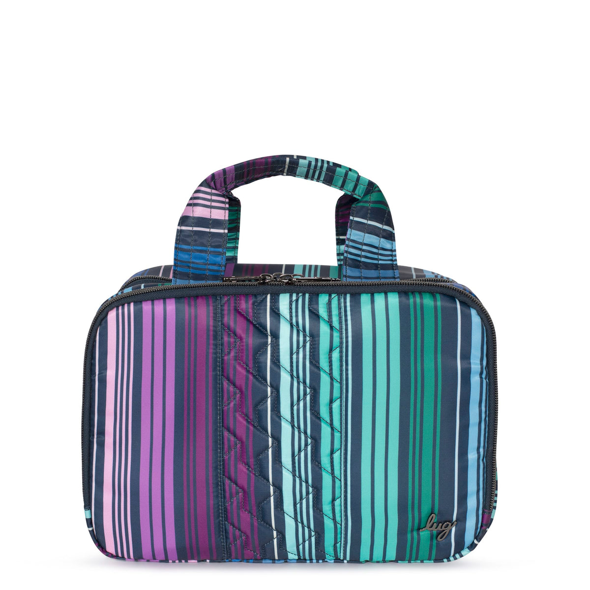 Flatbed Deluxe Cosmetic Case - LOVE STRIPE MULTI - Flatbed_LoveStraps_01