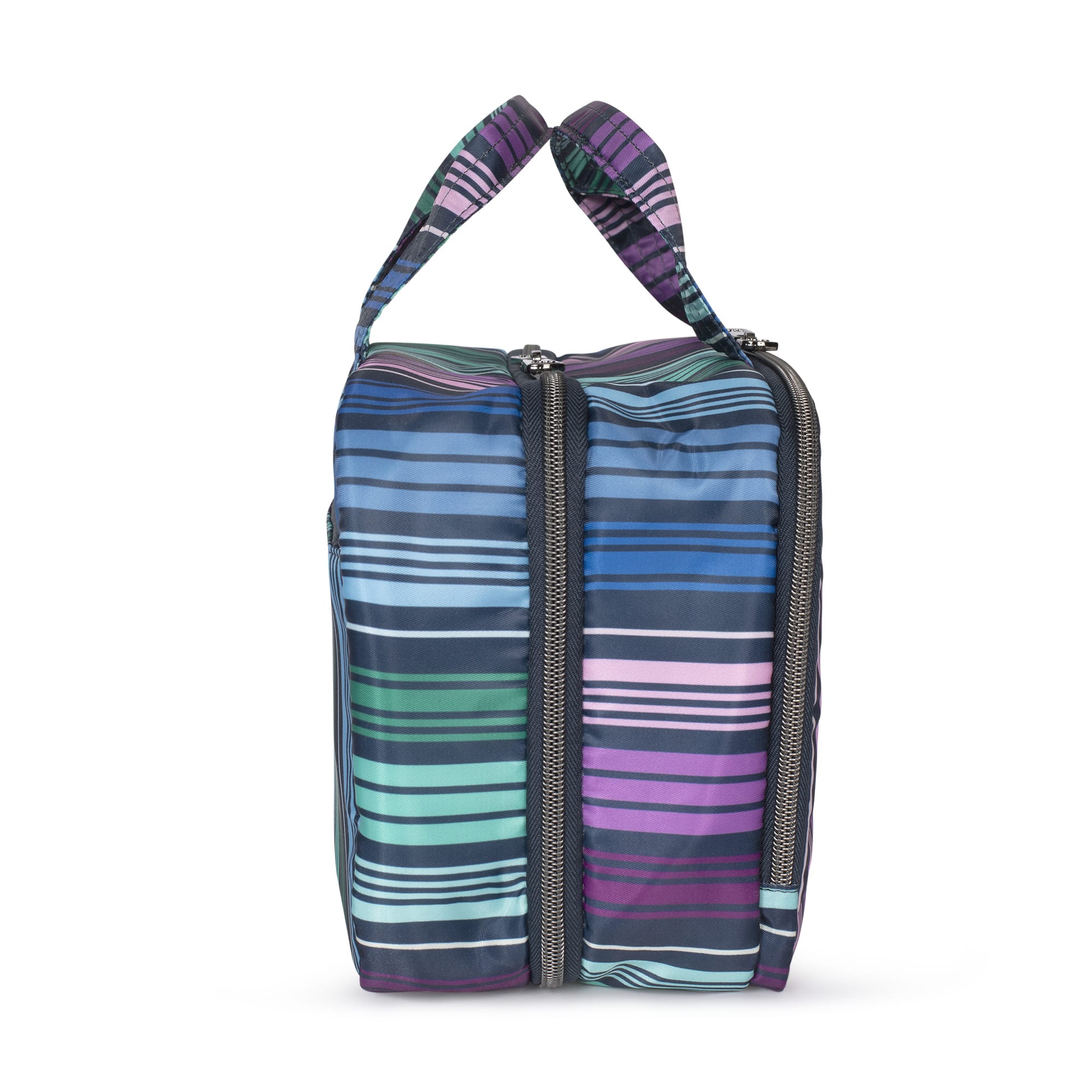 Flatbed Deluxe Cosmetic Case - LOVE STRIPE MULTI - Flatbed_LoveStraps_03