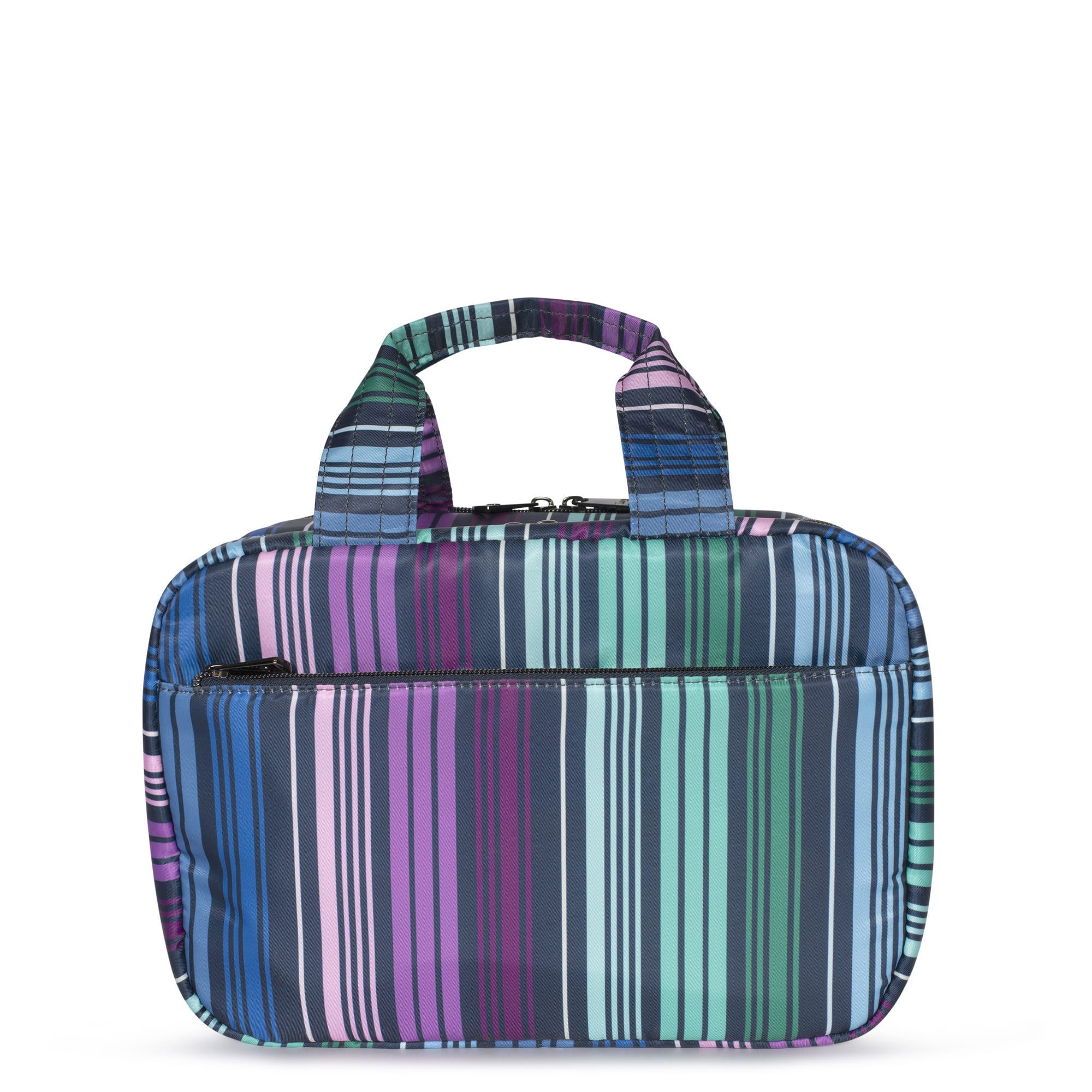 Flatbed Deluxe Cosmetic Case - LOVE STRIPE MULTI - Flatbed_LoveStraps_04