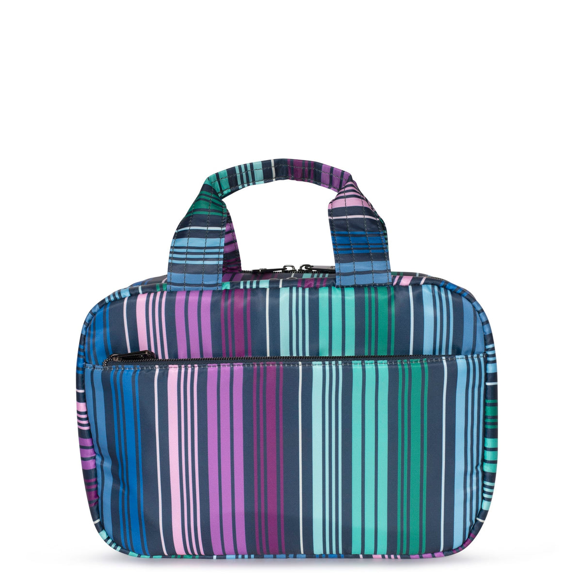 Flatbed Deluxe Cosmetic Case - LOVE STRIPE MULTI - Flatbed_LoveStraps_04