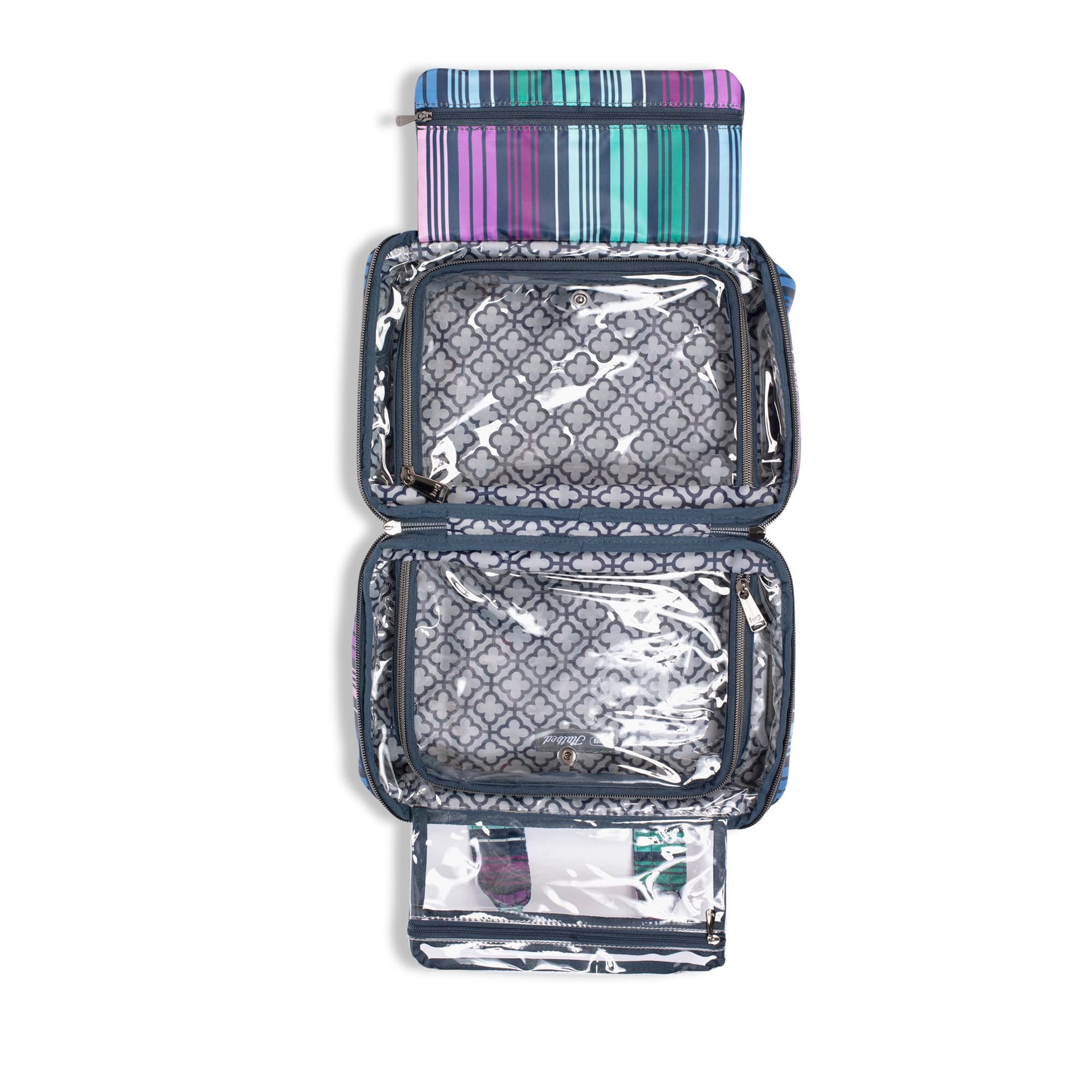 Flatbed Deluxe Cosmetic Case - LOVE STRIPE MULTI - Flatbed_LoveStraps_05_01