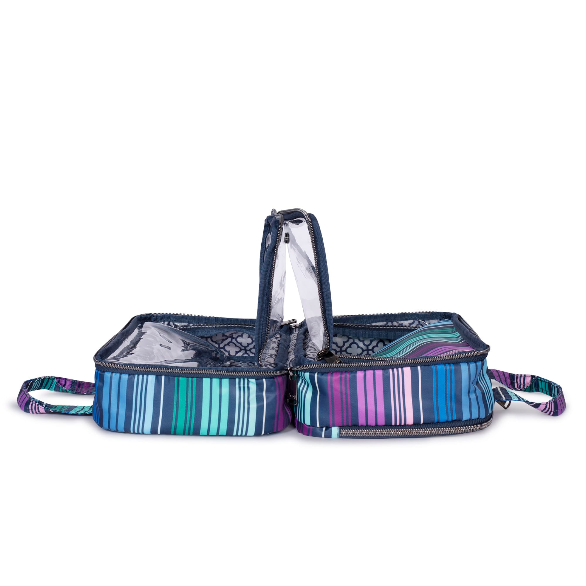 Flatbed Deluxe Cosmetic Case - LOVE STRIPE MULTI - Flatbed_LoveStraps_05_02