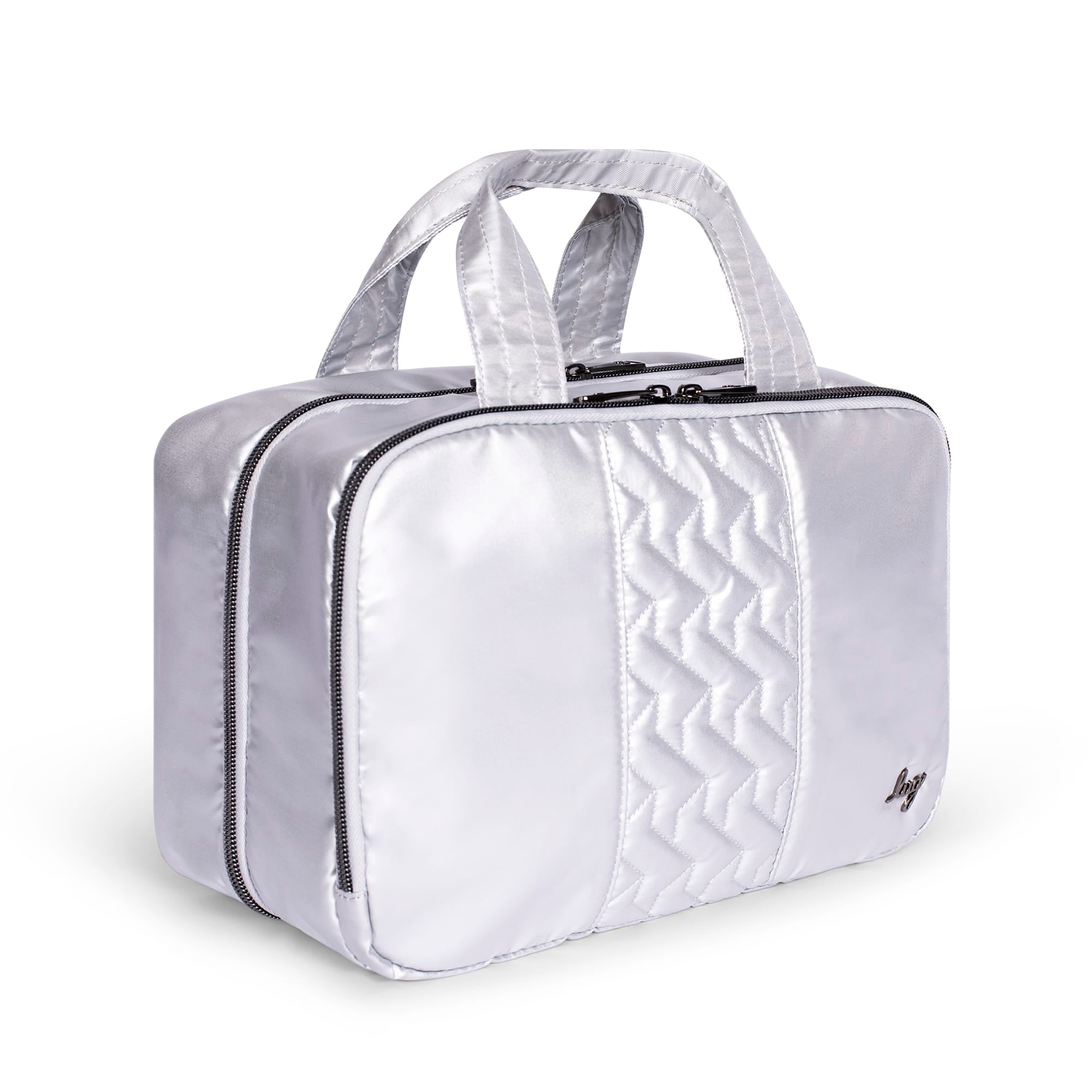Flatbed Deluxe Cosmetic Case - METALLIC SILVER - Flatbed_MetallicSilver_02