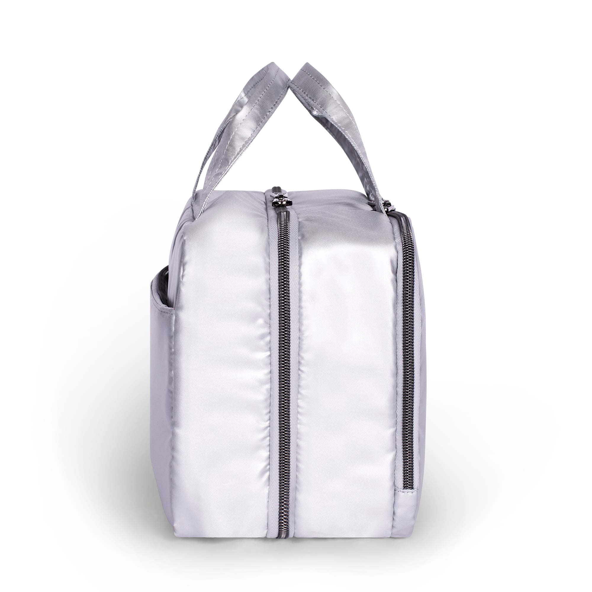 Flatbed Deluxe Cosmetic Case - METALLIC SILVER - Flatbed_MetallicSilver_03