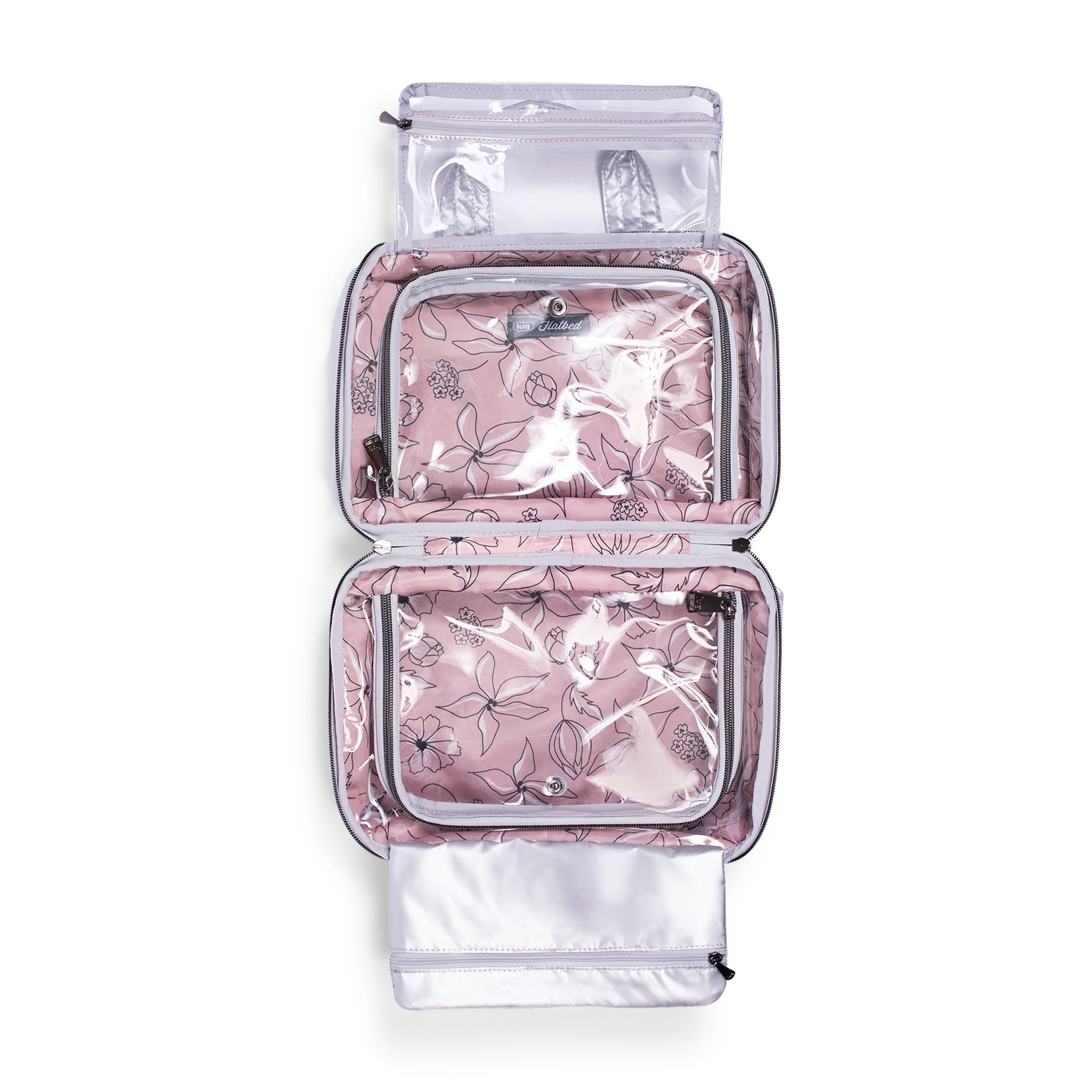 Flatbed Deluxe Cosmetic Case - METALLIC SILVER - Flatbed_MetallicSilver_05_02