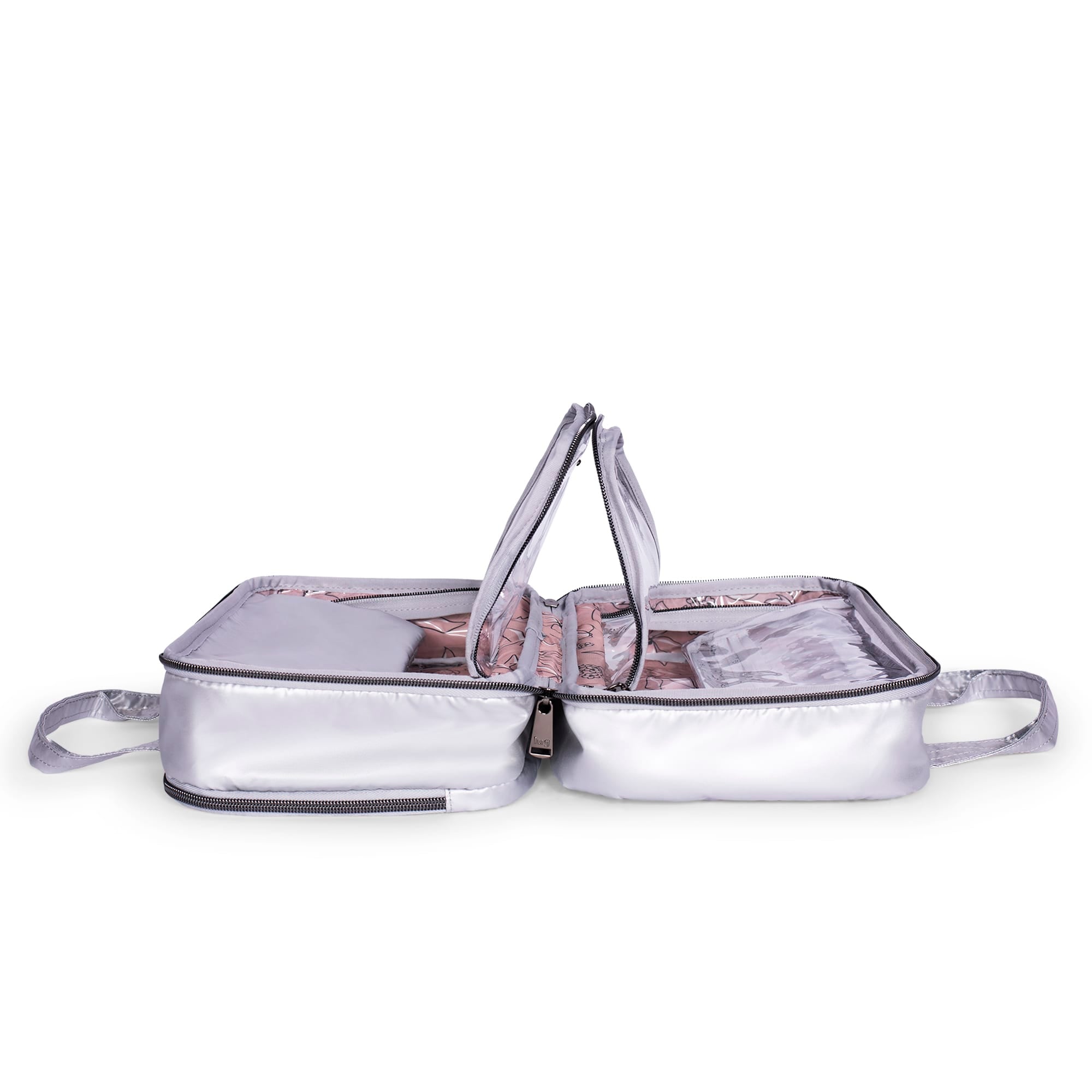 Flatbed Deluxe Cosmetic Case - METALLIC SILVER - Flatbed_MetallicSilver_05_03