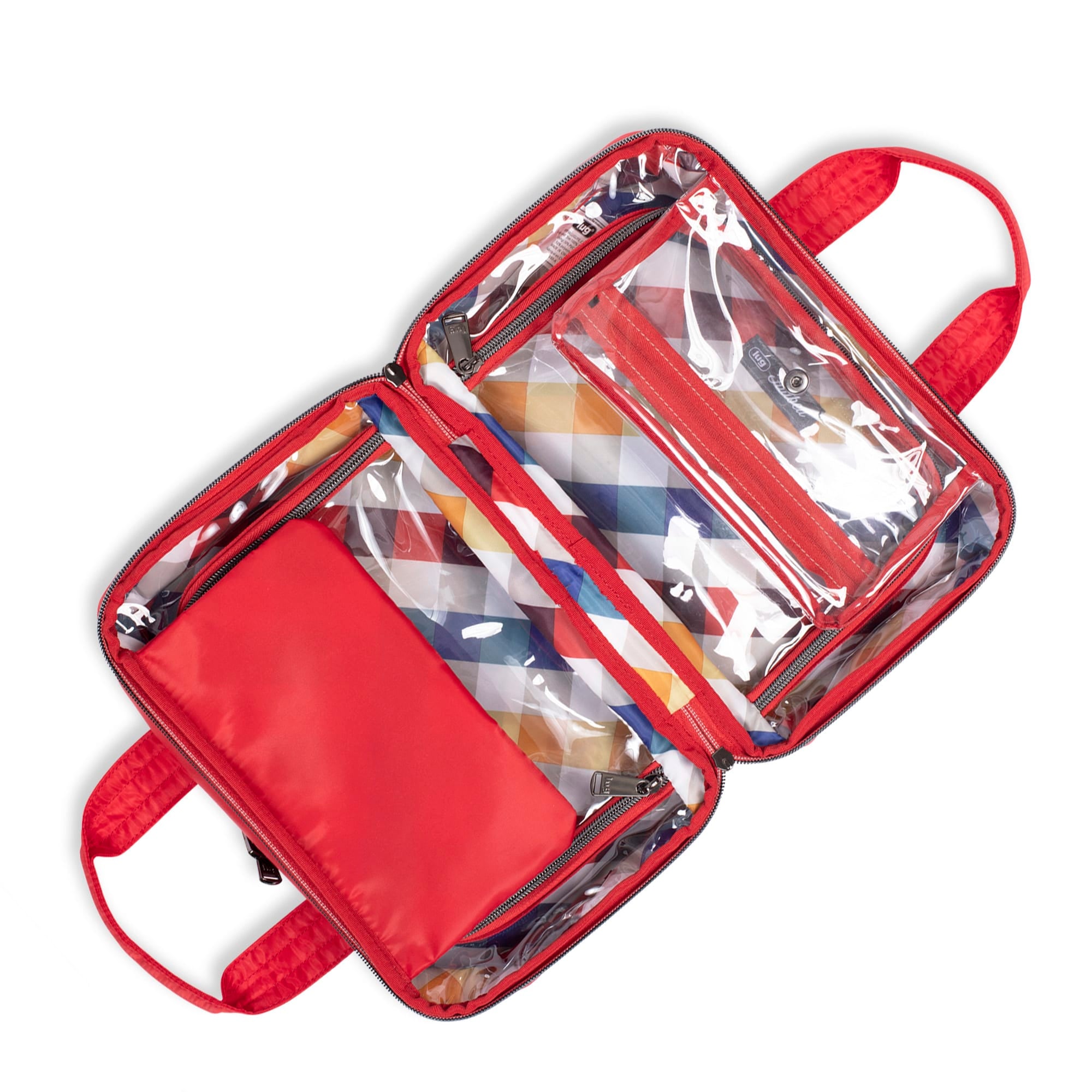 Flatbed Deluxe Cosmetic Case - POPPY RED - Flatbed_Poppy-Red_05
