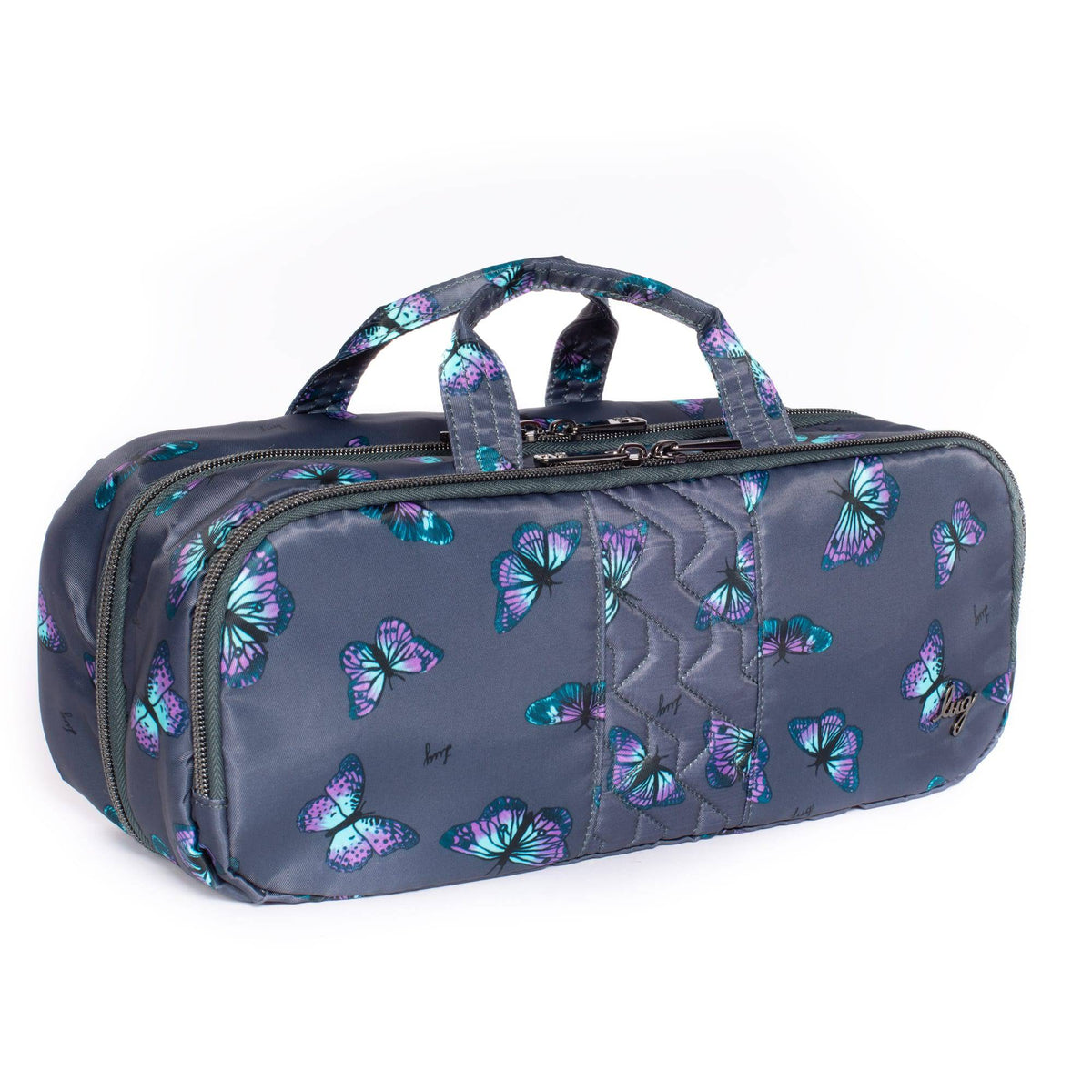 Flatbed Slim Cosmetic Case - BUTTERFLY GREY - Flatbedslim_ButterflyGrey_02