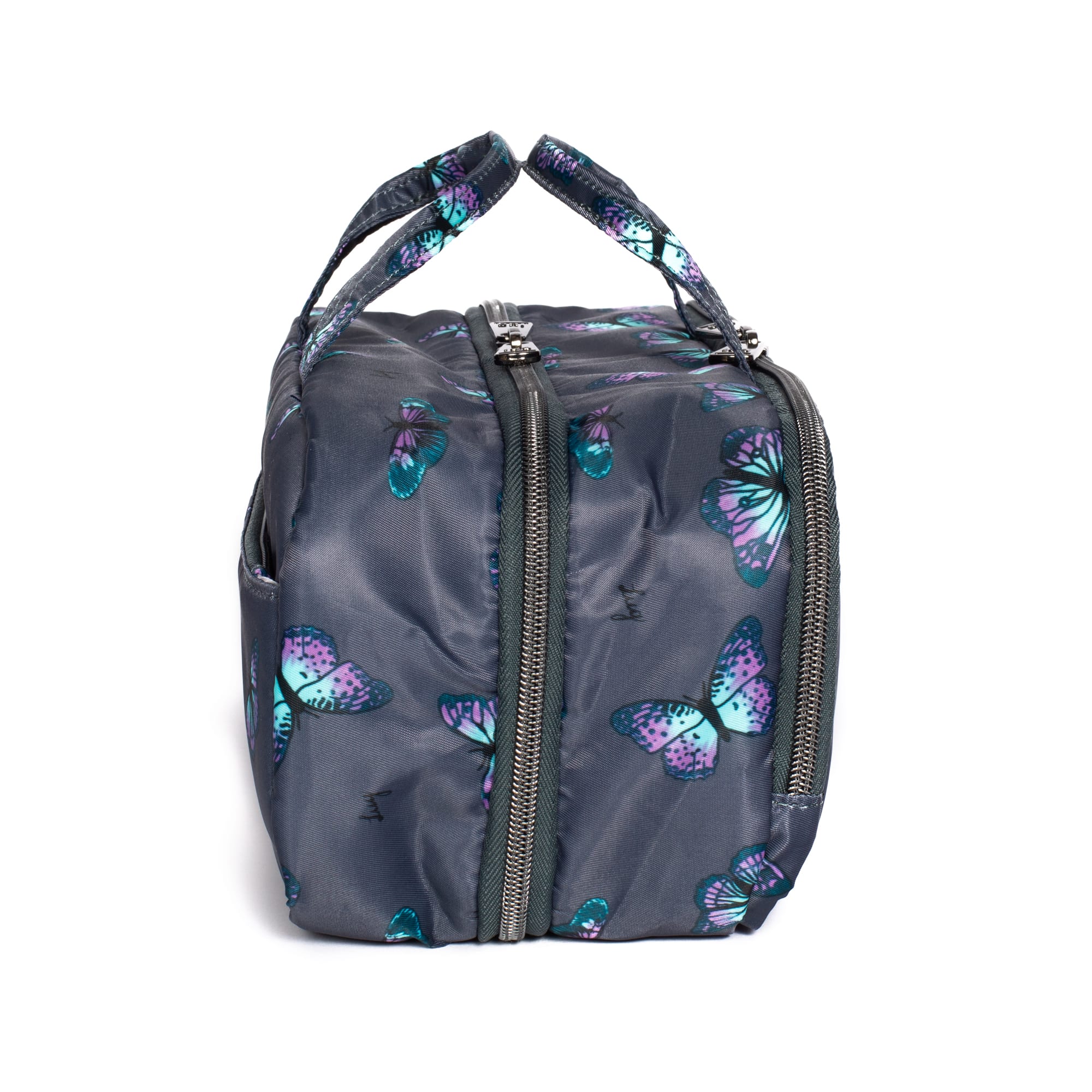 Flatbed Slim Cosmetic Case - BUTTERFLY GREY - Flatbedslim_ButterflyGrey_03