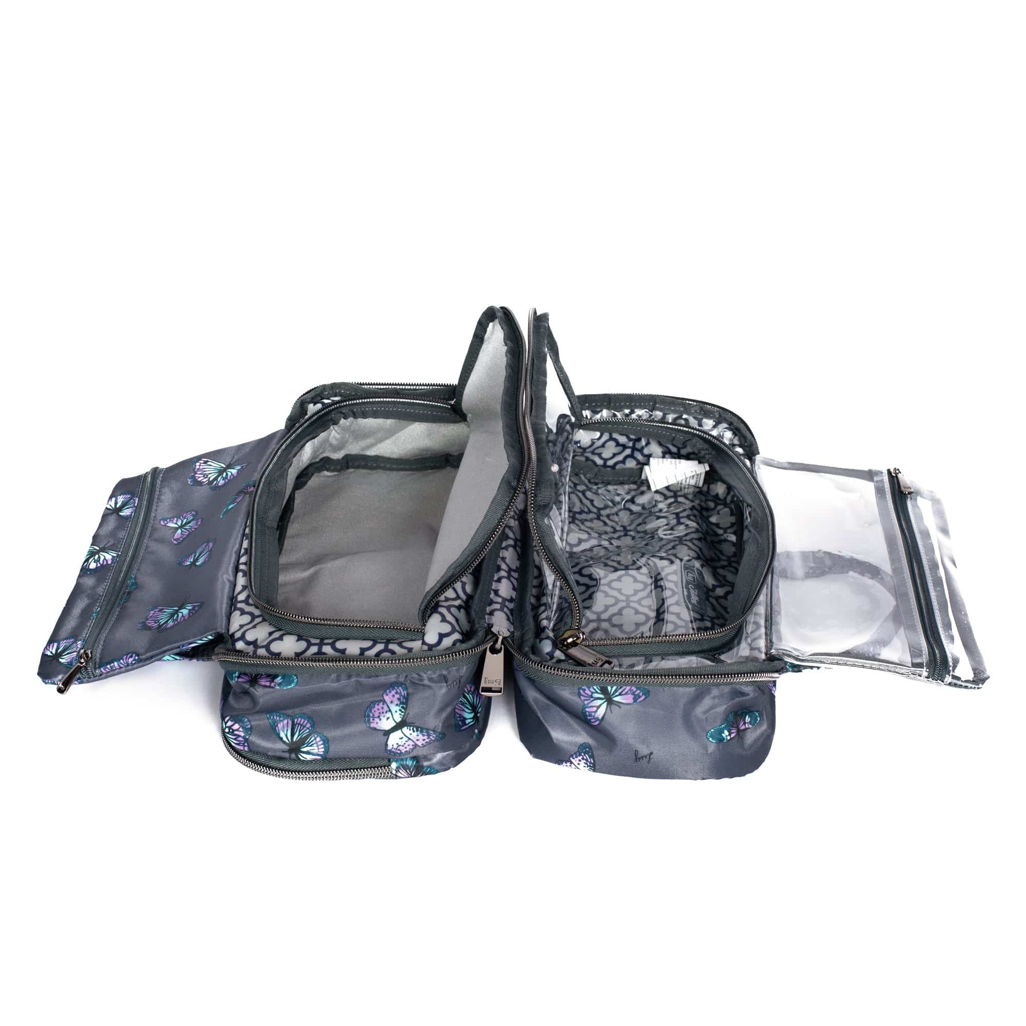 Flatbed Slim Cosmetic Case - BUTTERFLY GREY - Flatbedslim_ButterflyGrey_05
