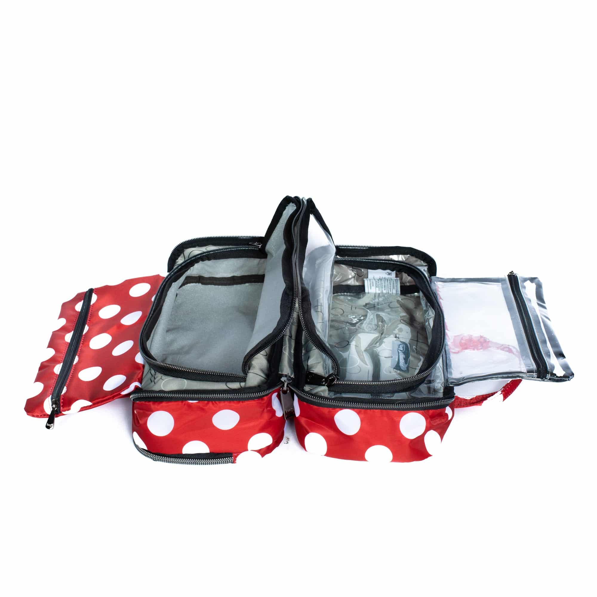 Flatbed Slim Cosmetic Case - CRIMSON LARGE DOT - Flatbedslim_CrimsonLargeDot_05