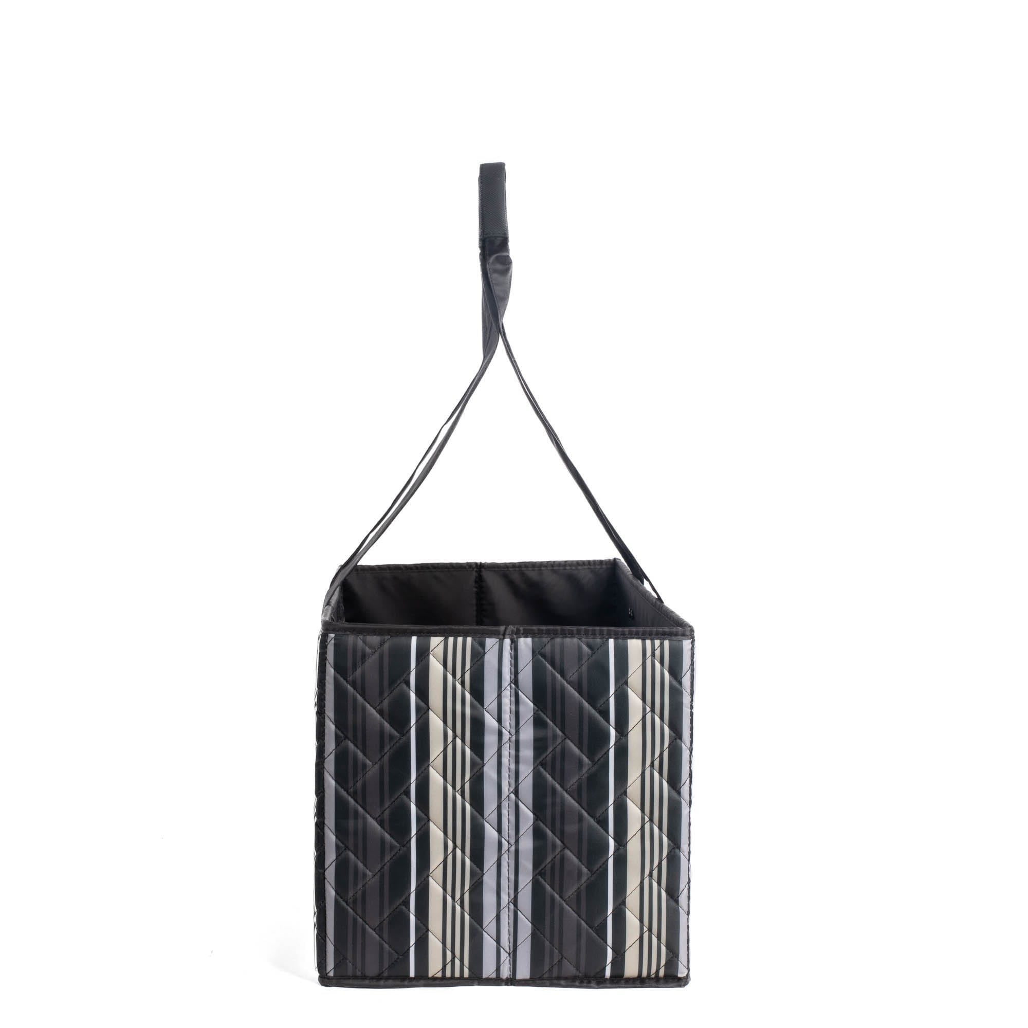 Gallop Collapsible Carry-All Tote - LOVE STRIPE BLACK - GallopToteBag_BlackLoveStripe_03