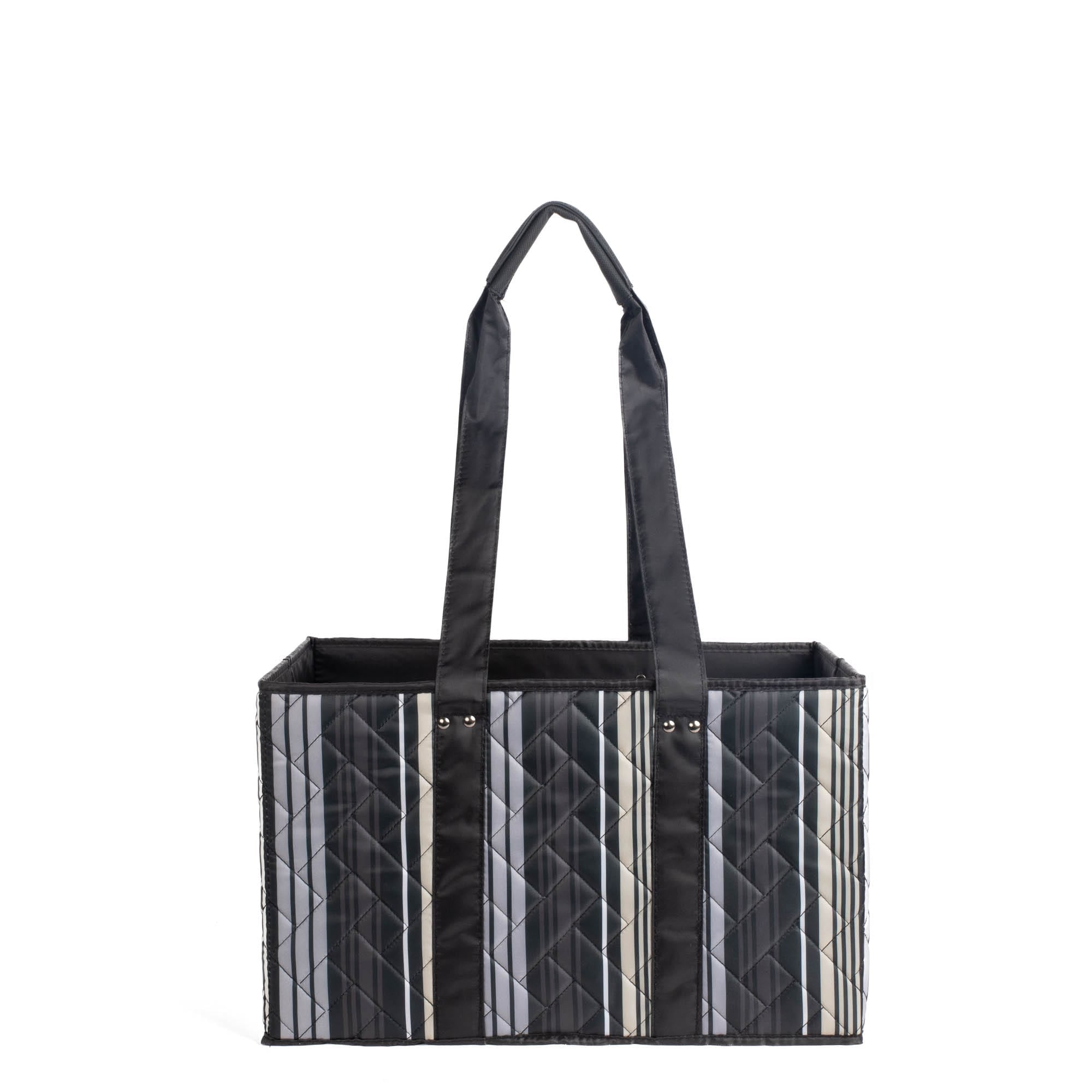 Gallop Collapsible Carry-All Tote - LOVE STRIPE BLACK - GallopToteBag_BlackLoveStripe_04
