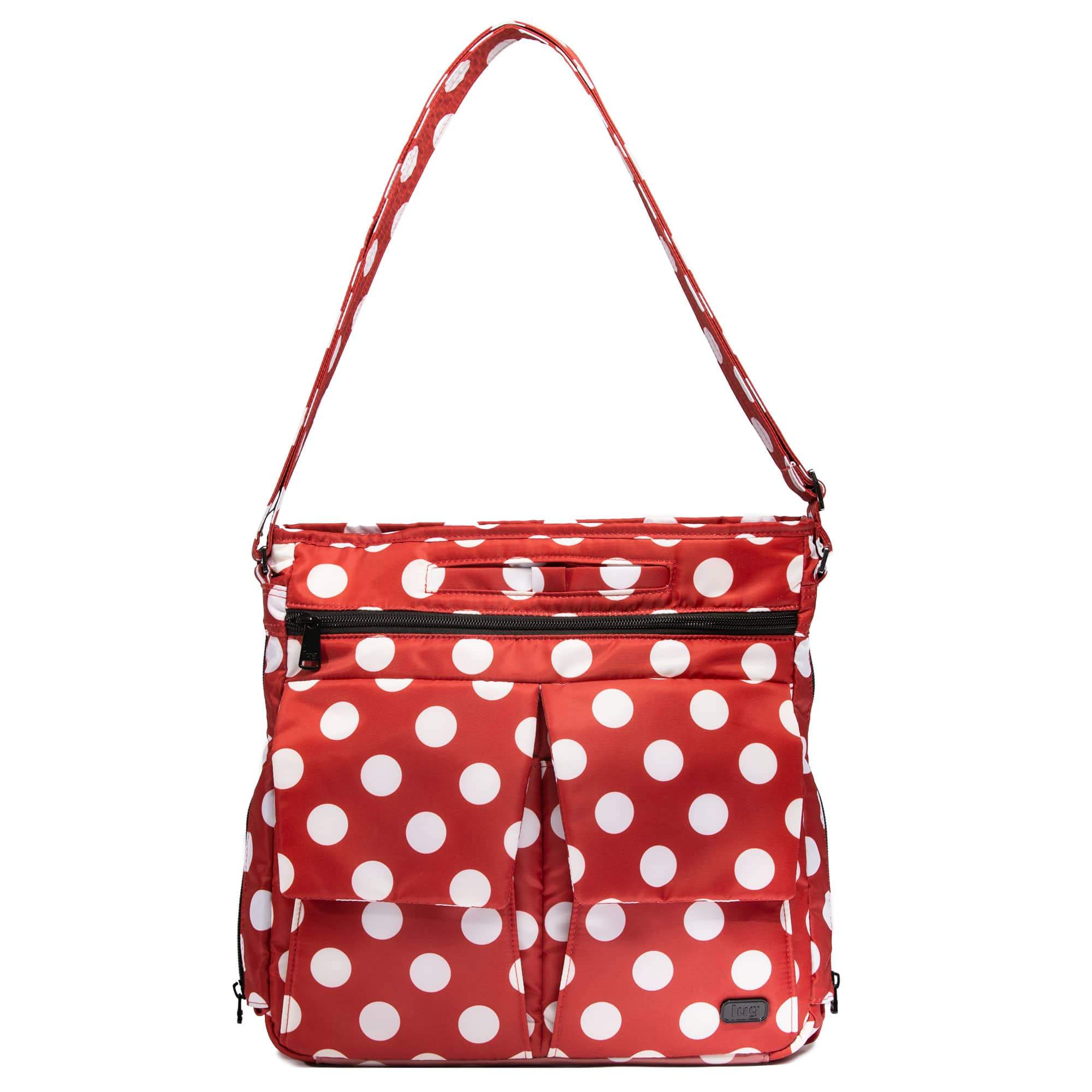 Happy Camper Messenger Bag - CRIMSON LARGE DOT - HappyCamper_CrimsonLgDot_01