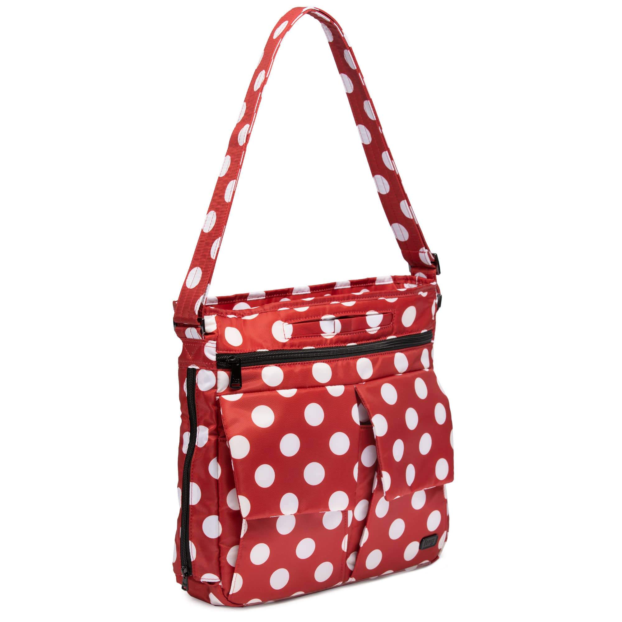 Happy Camper Messenger Bag - CRIMSON LARGE DOT - HappyCamper_CrimsonLgDot_02