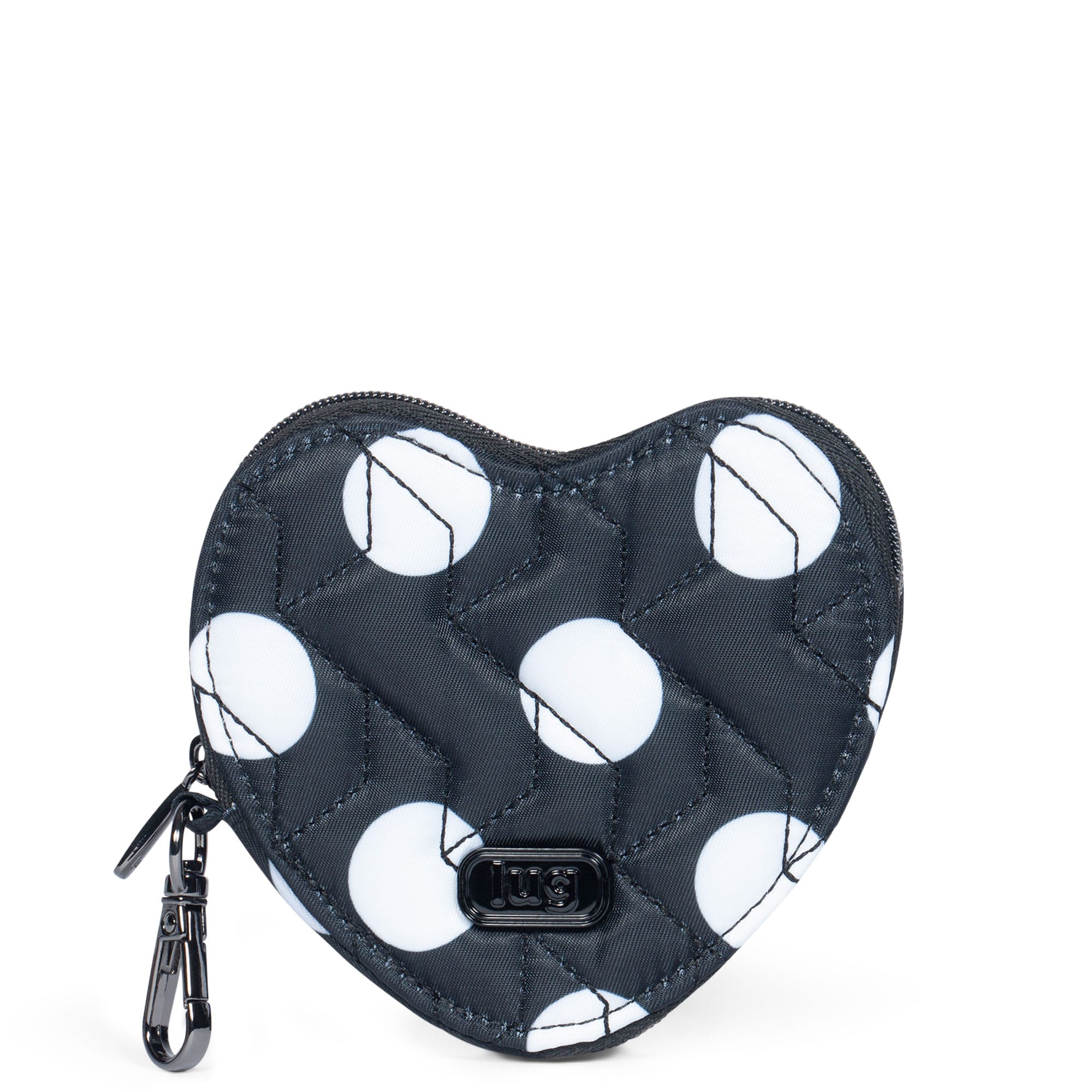 Heart Pouch - BLACK LARGE DOT - HeartPouch_BlackLGDot_01
