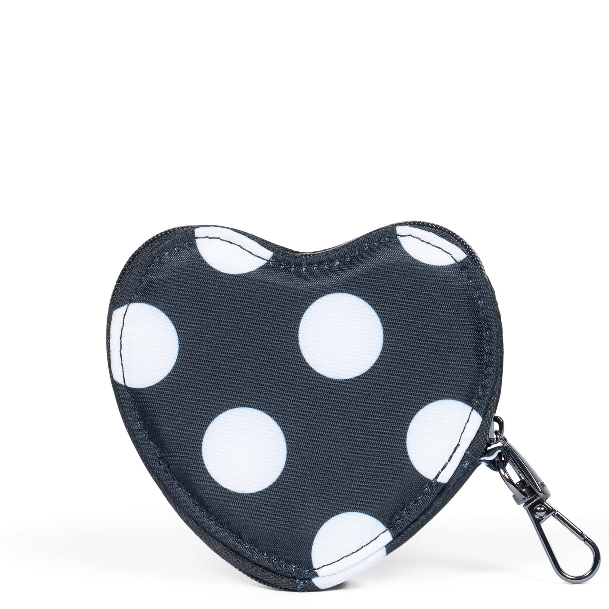 Heart Pouch - BLACK LARGE DOT - HeartPouch_BlackLGDot_04