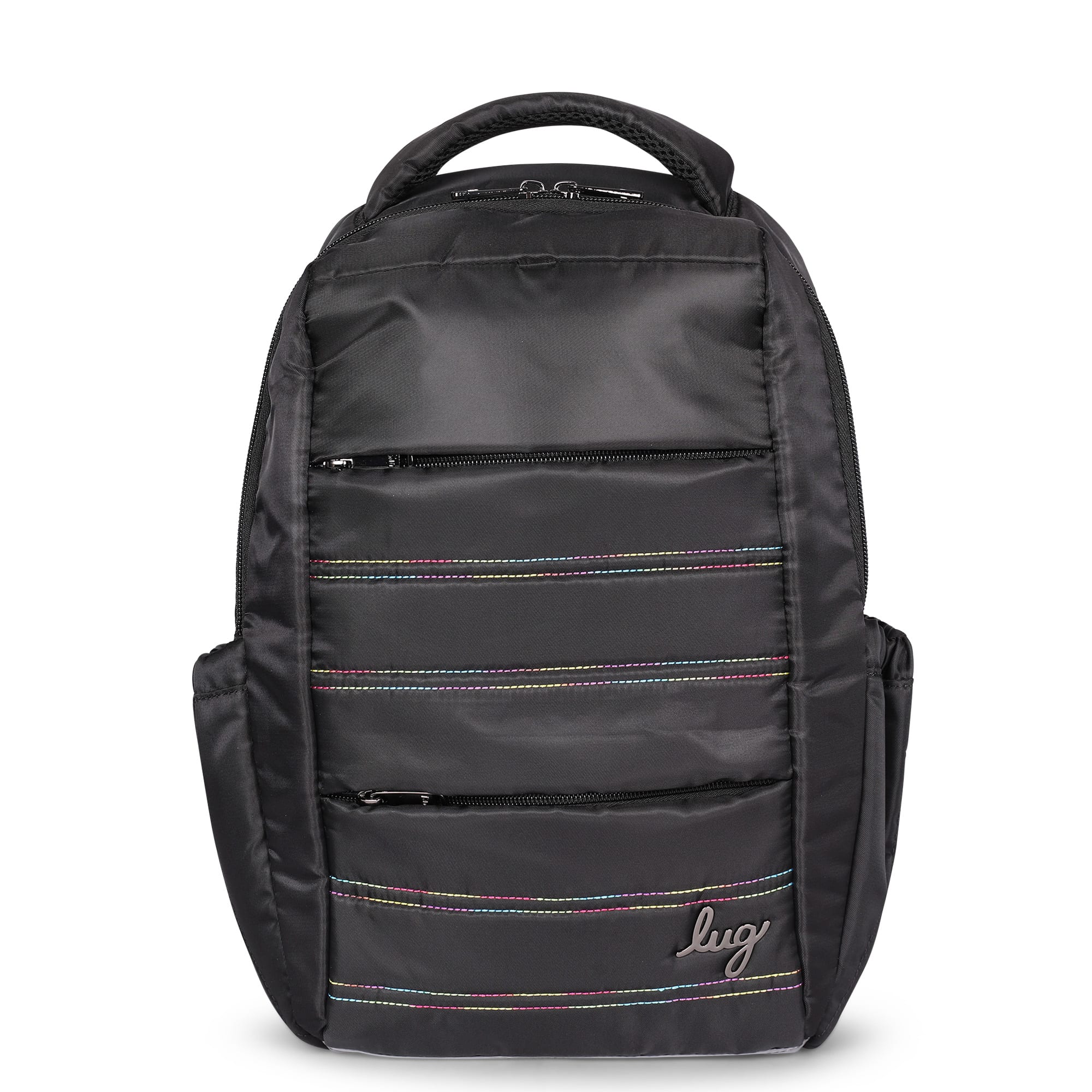 Hopper Backpack - BLACK RAINBOW STITCH - Hopper_BlackRainbowStitch_01