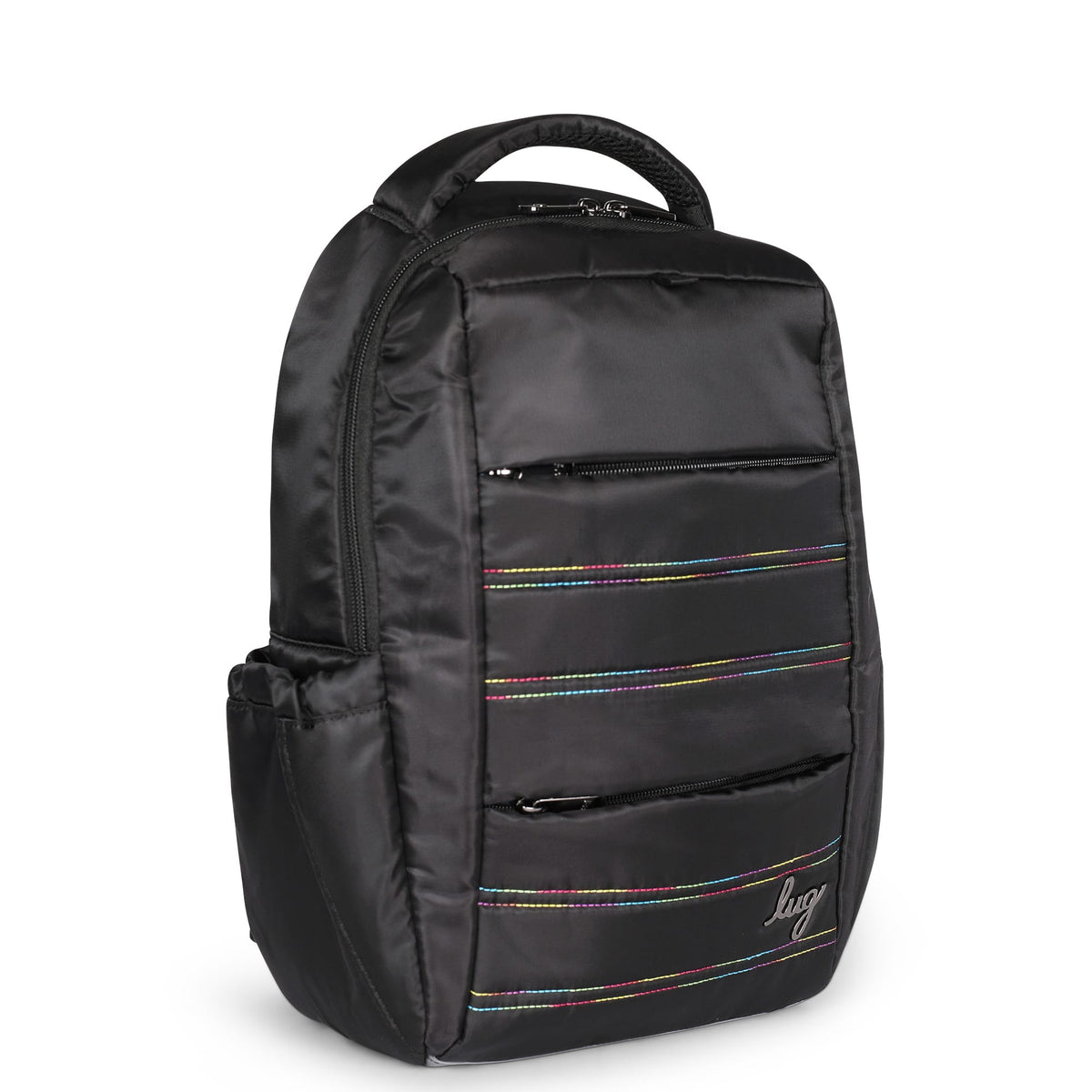 Hopper Backpack - BLACK RAINBOW STITCH - Hopper_BlackRainbowStitch_02