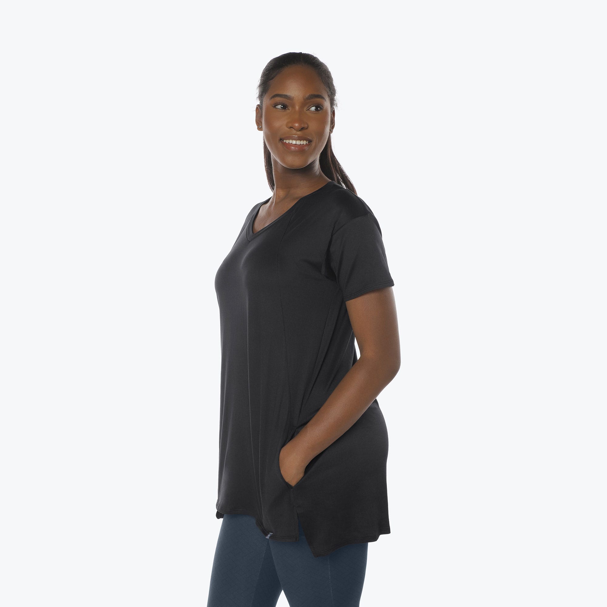 Hopper High Low Tunic Top - BLACK - Hopper_Black_S_03