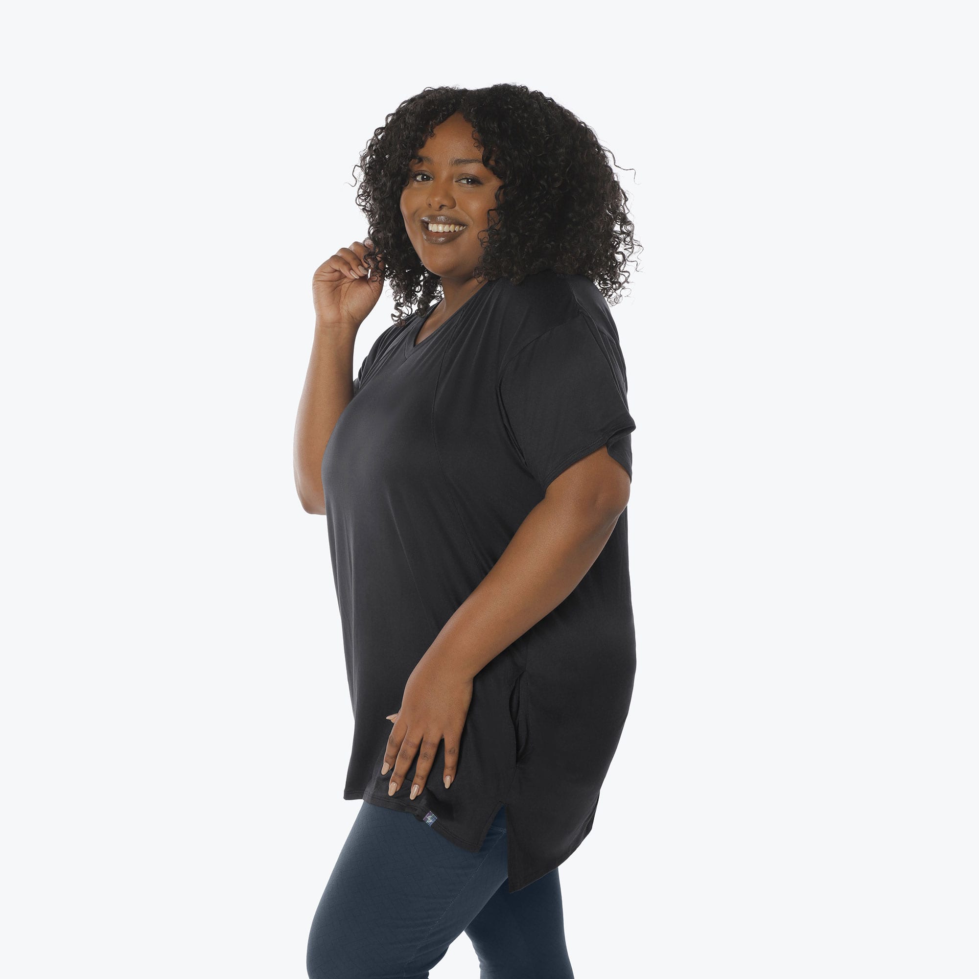 Hopper High Low Tunic Top - BLACK - Hopper_Black_XL_03a