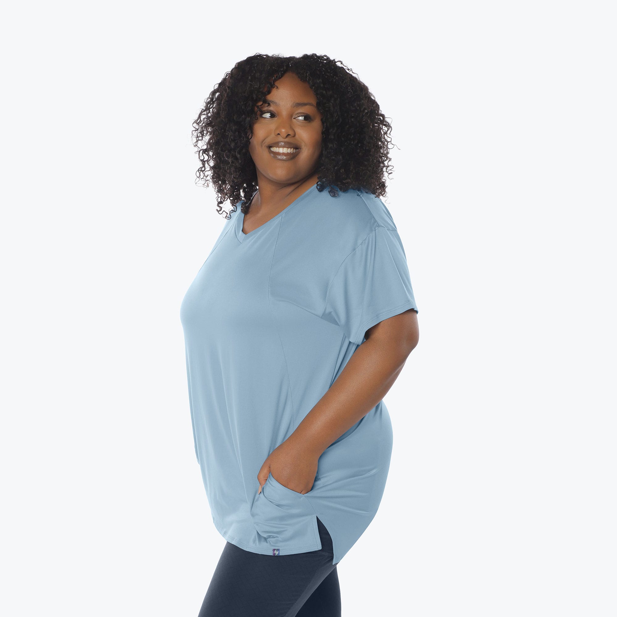 Hopper High Low Tunic Top - BLUE MOON ICEPOP - Hopper_BlueMoon_IcePop_XL_03