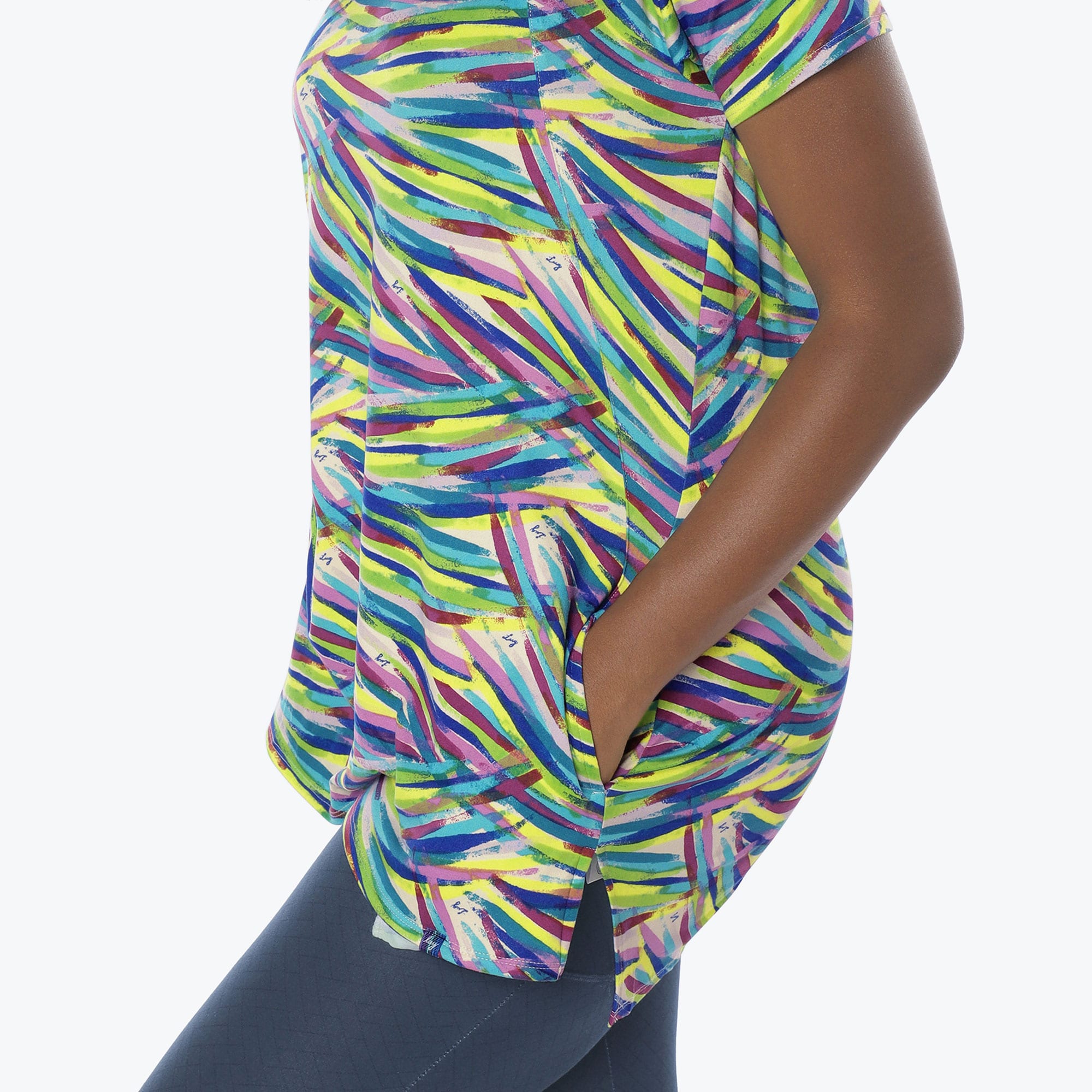 Hopper High Low Tunic Top - BRUSHSTROKES MULTI - Hopper_Brushstrokes_Multi_S_04