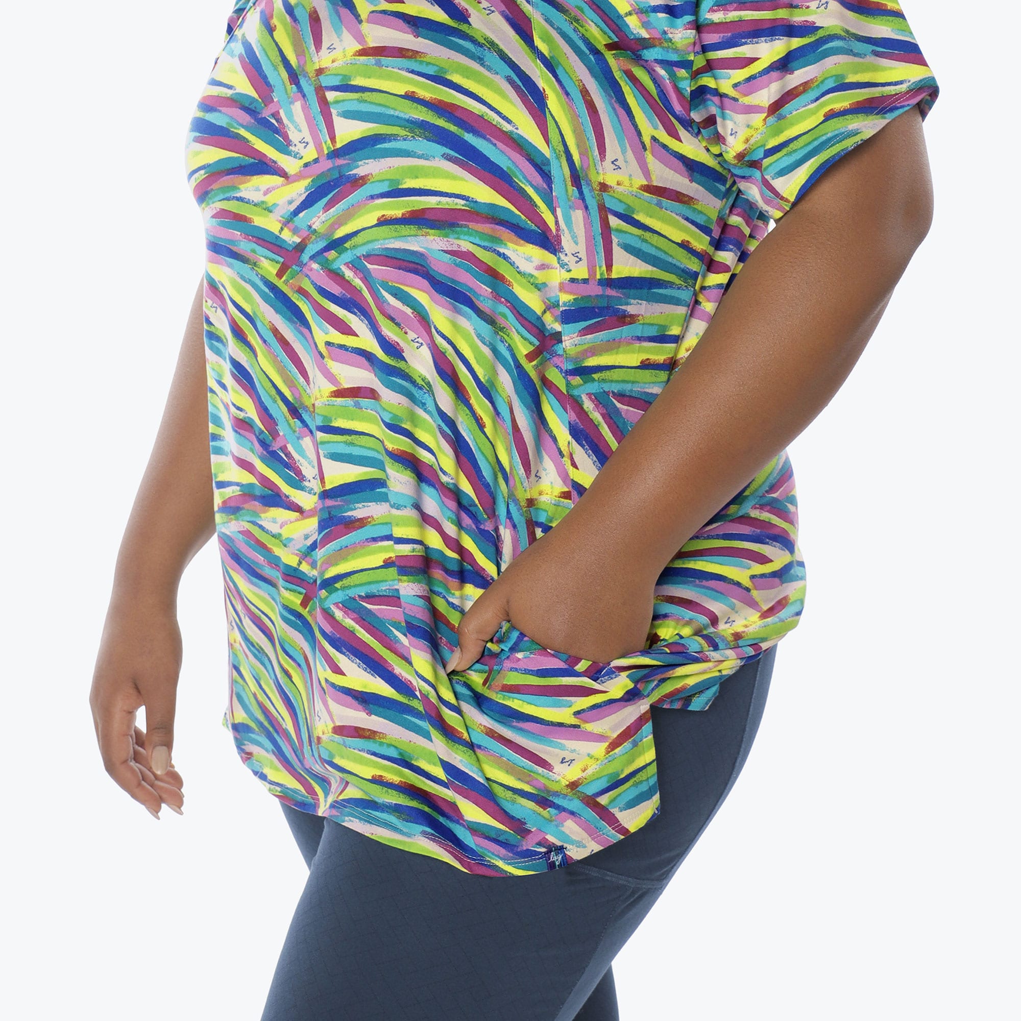 Hopper High Low Tunic Top - BRUSHSTROKES MULTI - Hopper_Brushstrokes_Multi_XL_04