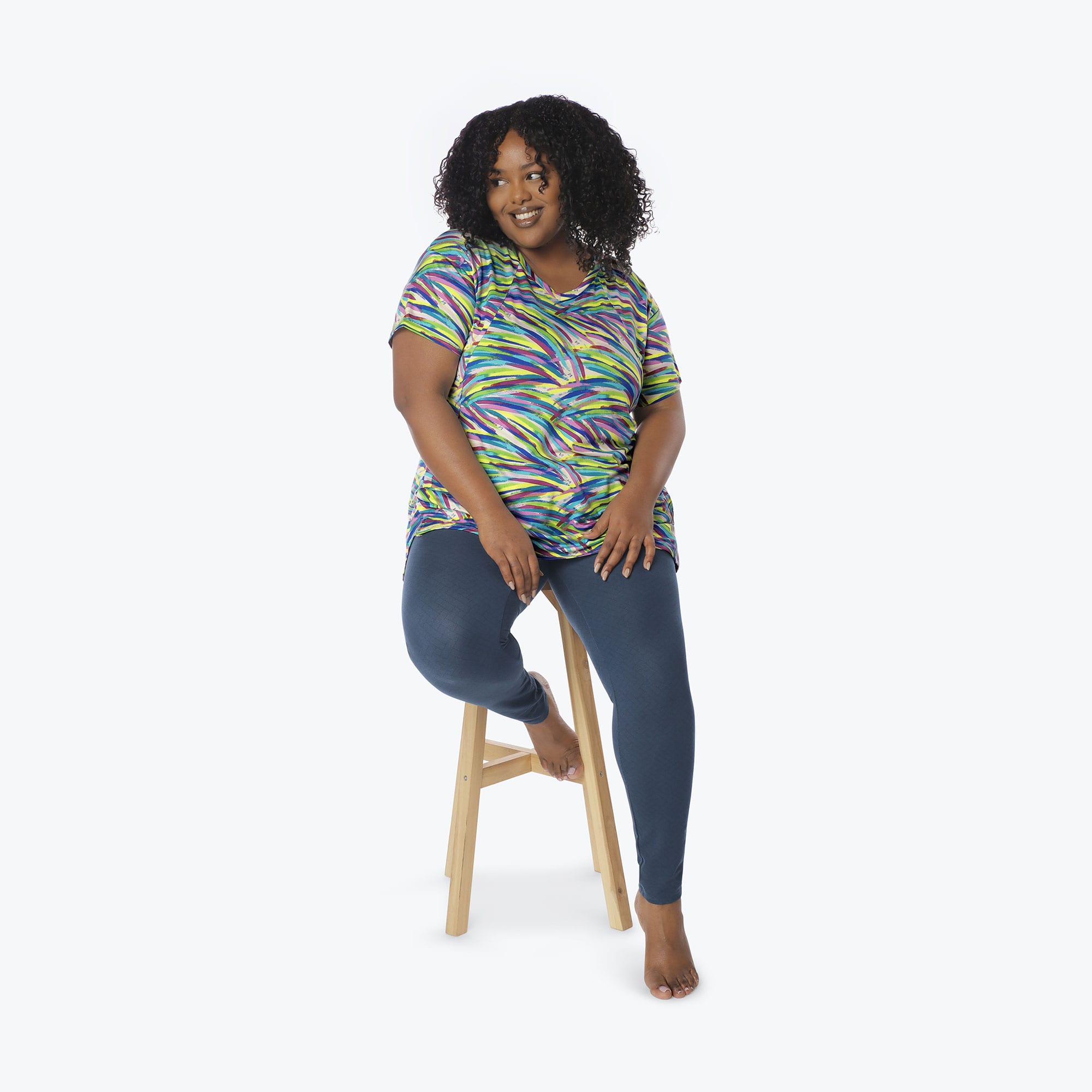 Hopper High Low Tunic Top - BRUSHSTROKES MULTI - Hopper_Brushstrokes_Multi_XL_05