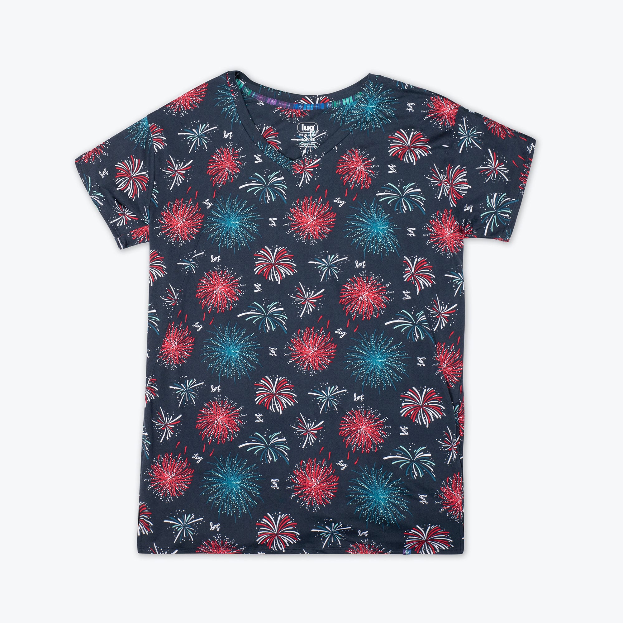 Hopper High Low Tunic Top - FIREWORK NAVY - Hopper_Fireworks_Navy_06_d851d27d-07be-4dd6-9f5c-94a40fc9cdee