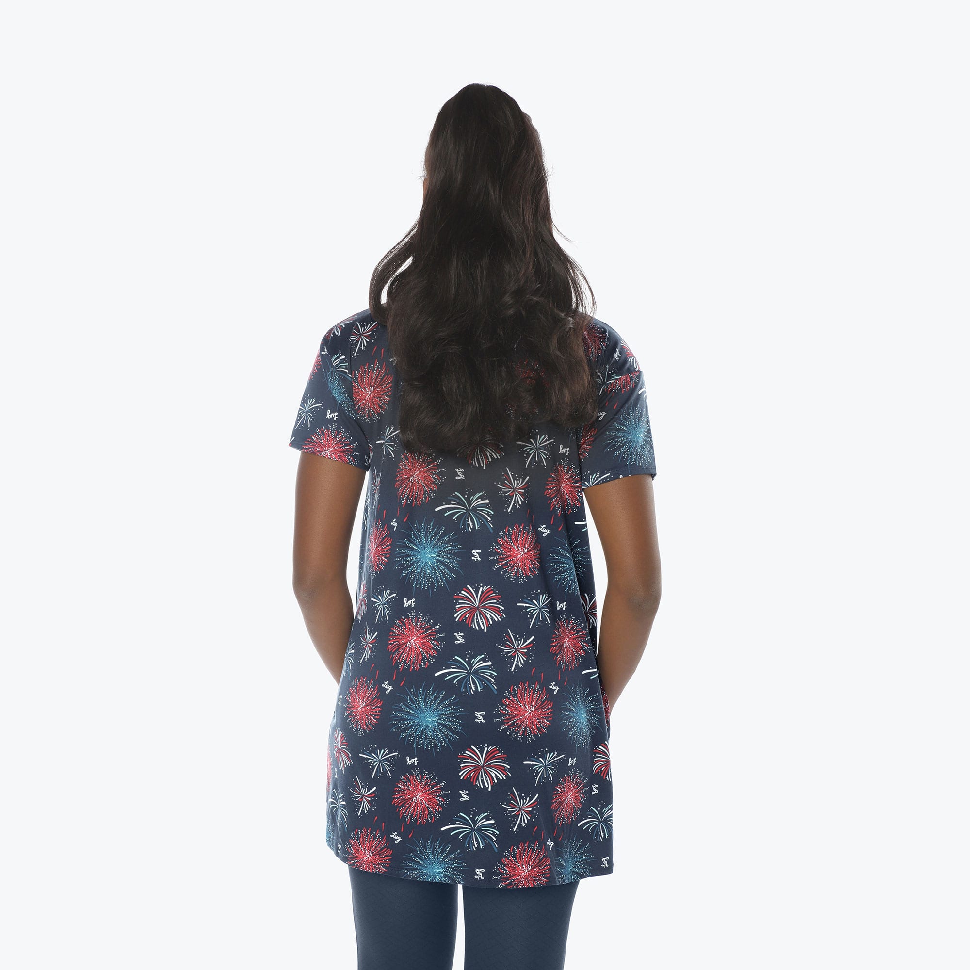 Hopper High Low Tunic Top - FIREWORK NAVY - Hopper_Fireworks_Navy_S_02