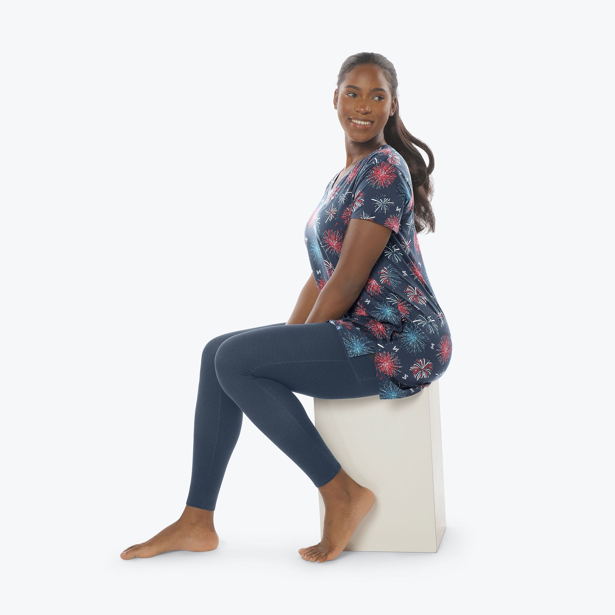 Hopper High Low Tunic Top - FIREWORK NAVY - Hopper_Fireworks_Navy_S_05