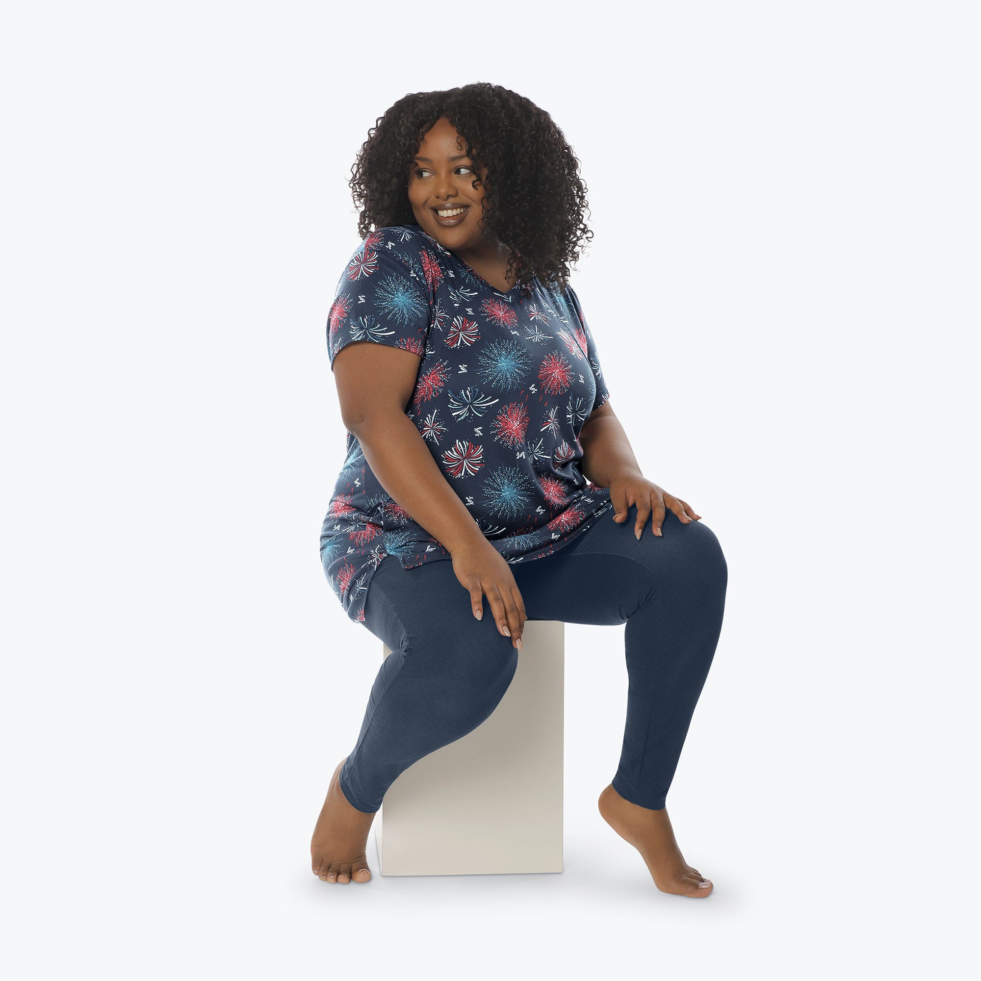 Hopper High Low Tunic Top - FIREWORK NAVY - Hopper_Fireworks_Navy_XL_04