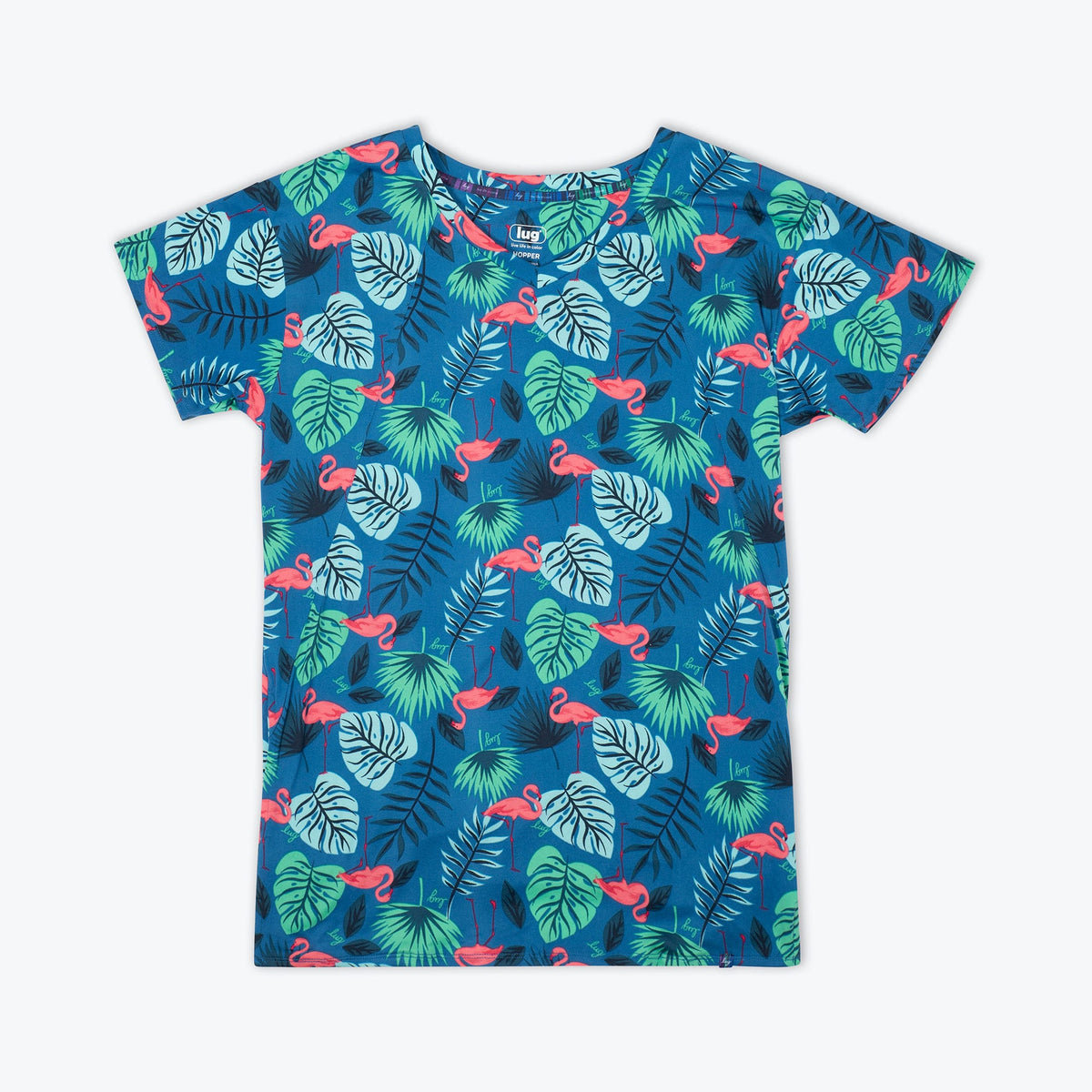 Hopper High Low Tunic Top - FLAMINGO BLUE - Hopper_Flamingo_Blue_06