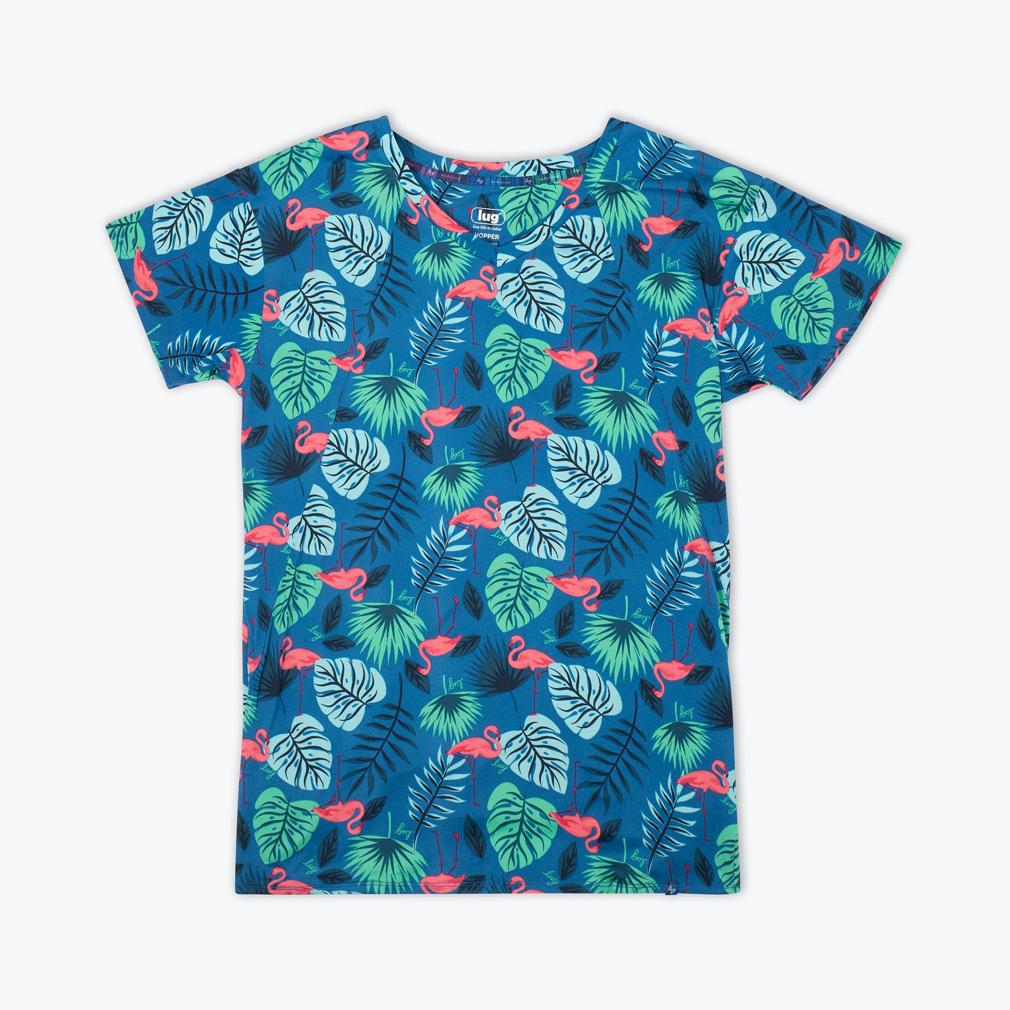 Hopper High Low Tunic Top - FLAMINGO BLUE - Hopper_Flamingo_Blue_06_cc8dbe2e-a8a8-4eb3-814f-38b28ea97968