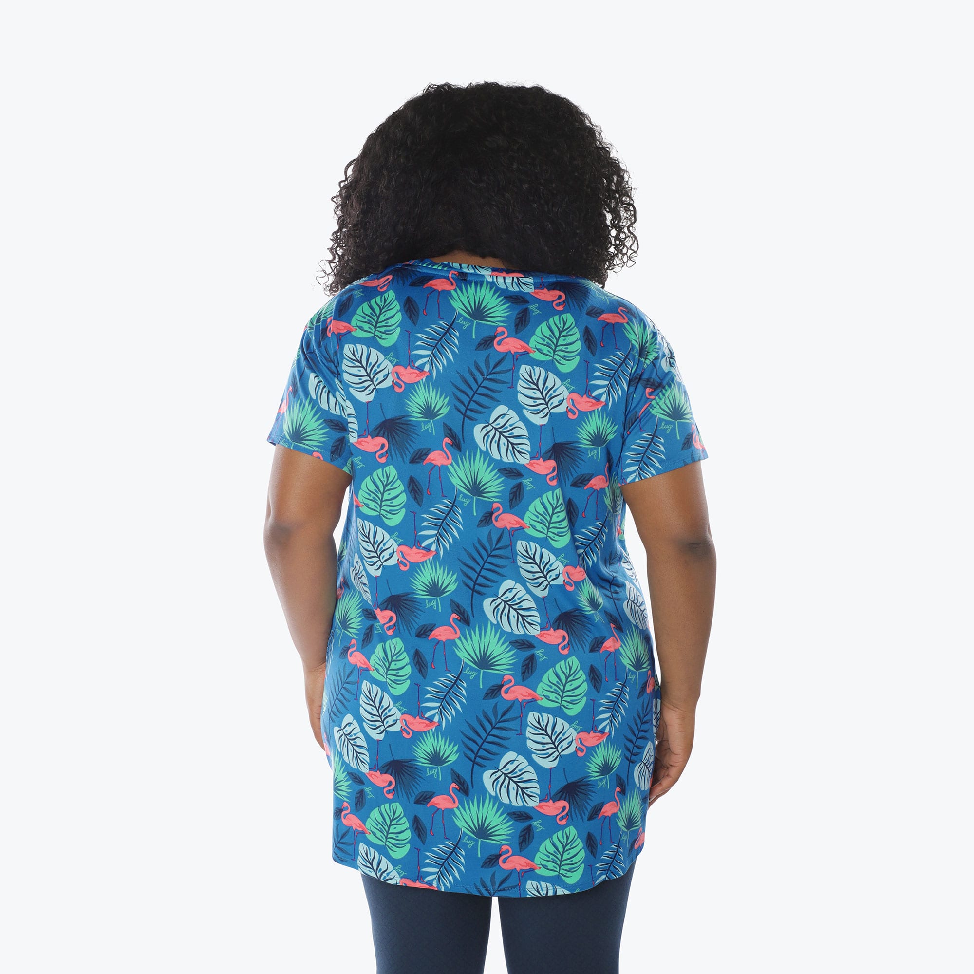 Hopper High Low Tunic Top - FLAMINGO BLUE - Hopper_Flamingo_Blue_XL_02