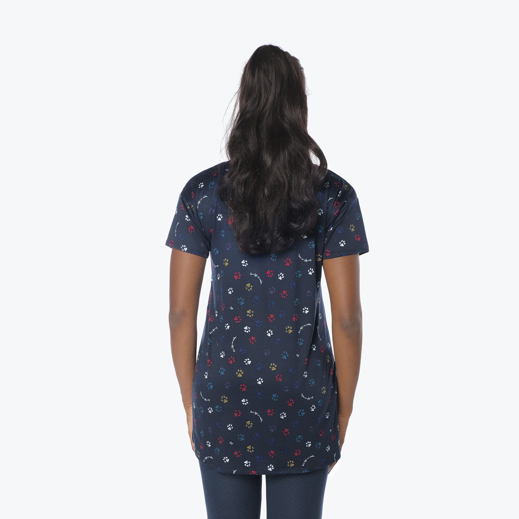 Hopper High Low Tunic Top - PAWS NAVY - Hopper_Paws_Navy_S_02