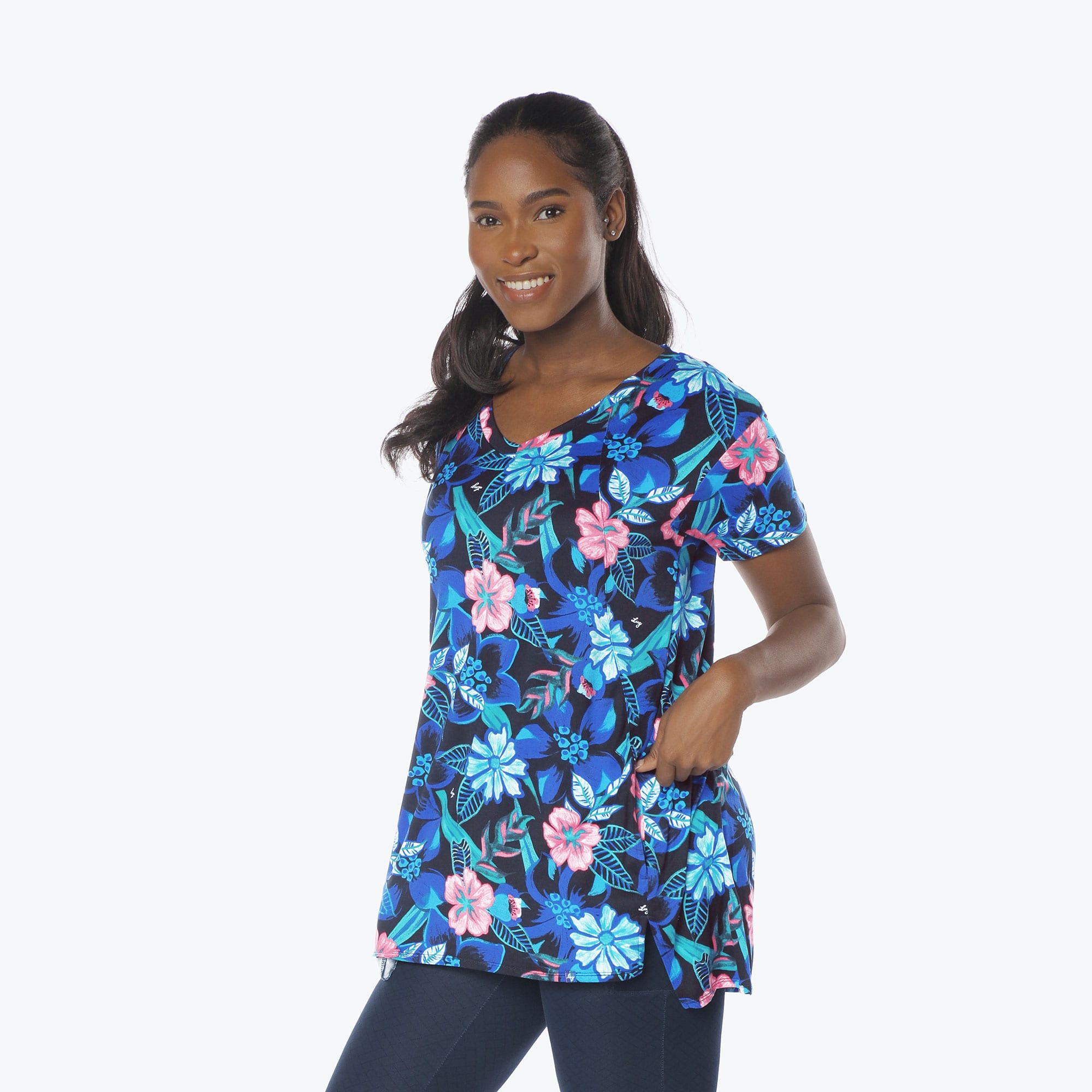 Hopper High Low Tunic Top - RESORT BLACK - Hopper_Resort_Black_S_03a