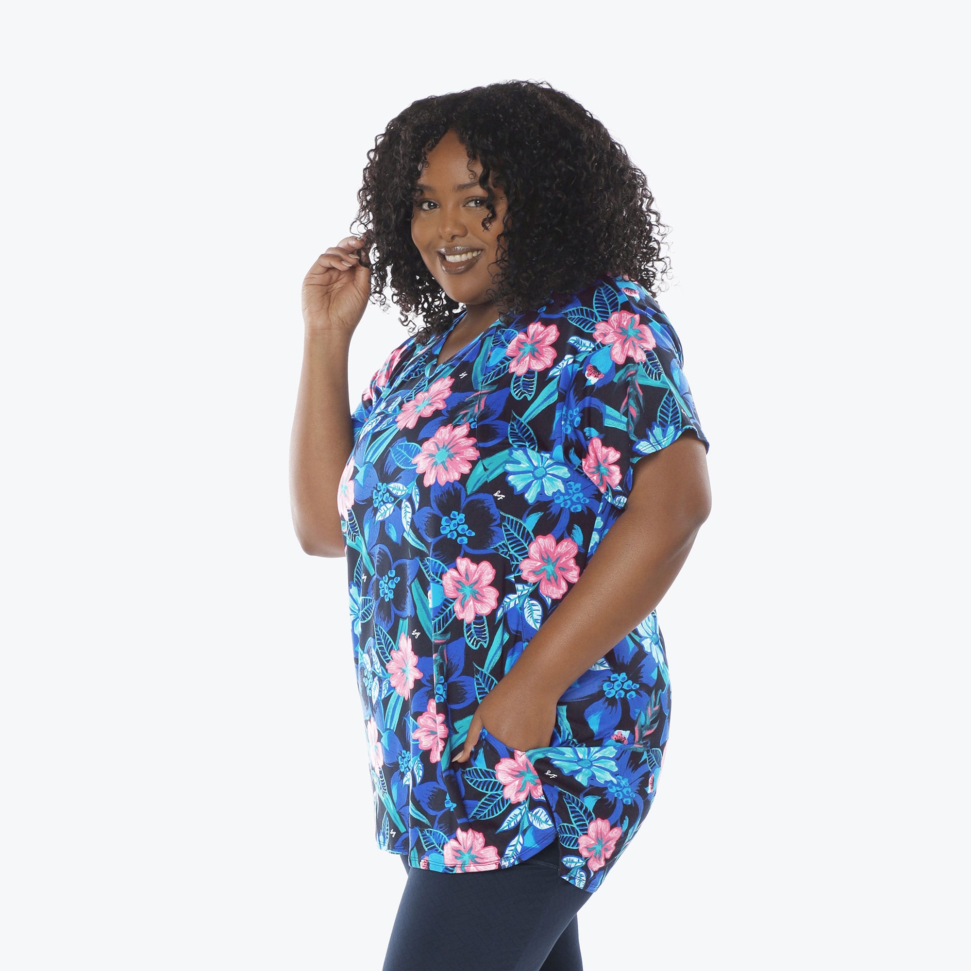 Hopper High Low Tunic Top - RESORT BLACK - Hopper_Resort_Black_XL_03a