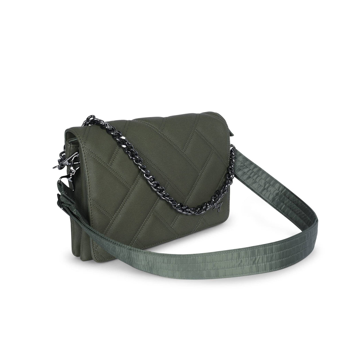 Huddle Matte Luxe VL Shoulder Bag - OLIVE - HuddleMatteVL_MatteVL_OliveGreen_02