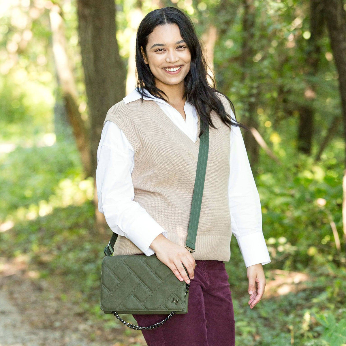 Huddle Matte Luxe VL Shoulder Bag - OLIVE - HuddleMatteVL__Lifestyle_09